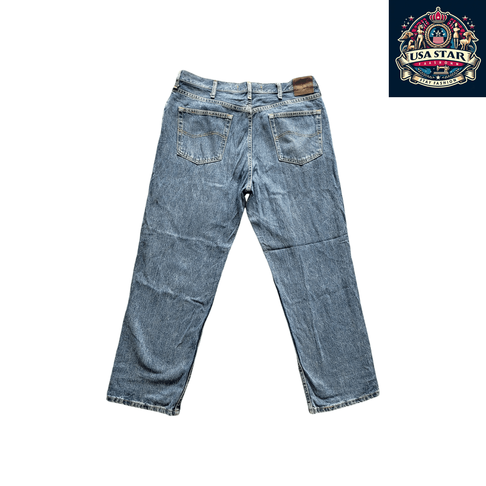 Lee Relaxed Fit Jeans 38 Waist x 30 Inseam in Grade A Blue Denim for Modern Comfort and Style - USASTARFASHION