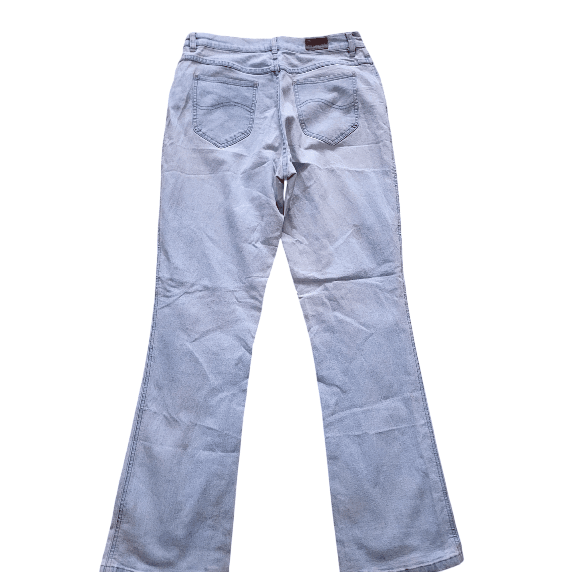 Lee Women's Bootcut Jeans Size 12 - Light Wash Stretch Fabric, Comfortable Fit, Pre - Owned - USASTARFASHION