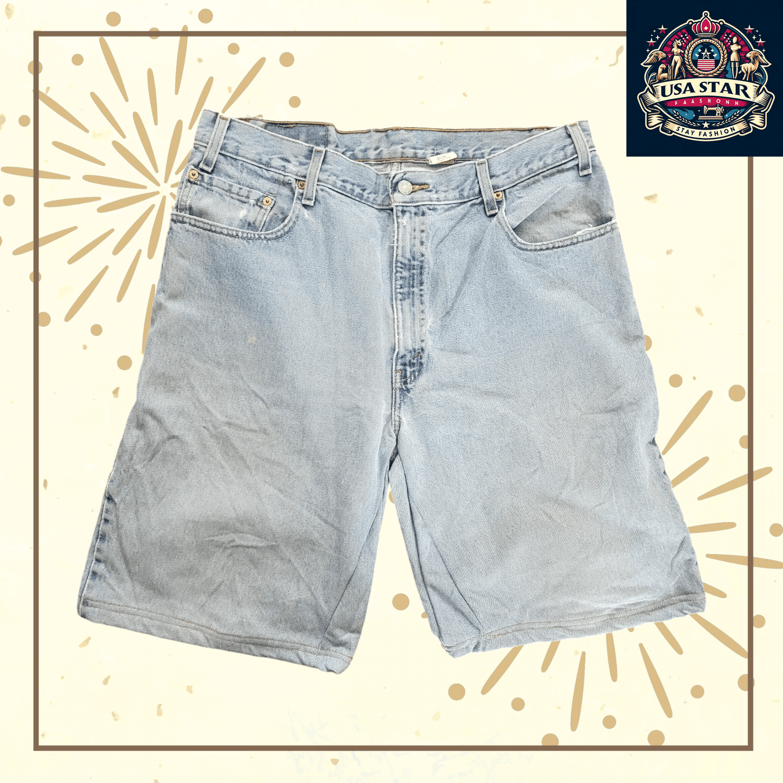 Levi's 560 Loose Fit Tapered Leg Shorts W36 - Comfortable Cotton Blend, Relaxed Fit, Modern Style - USASTARFASHION