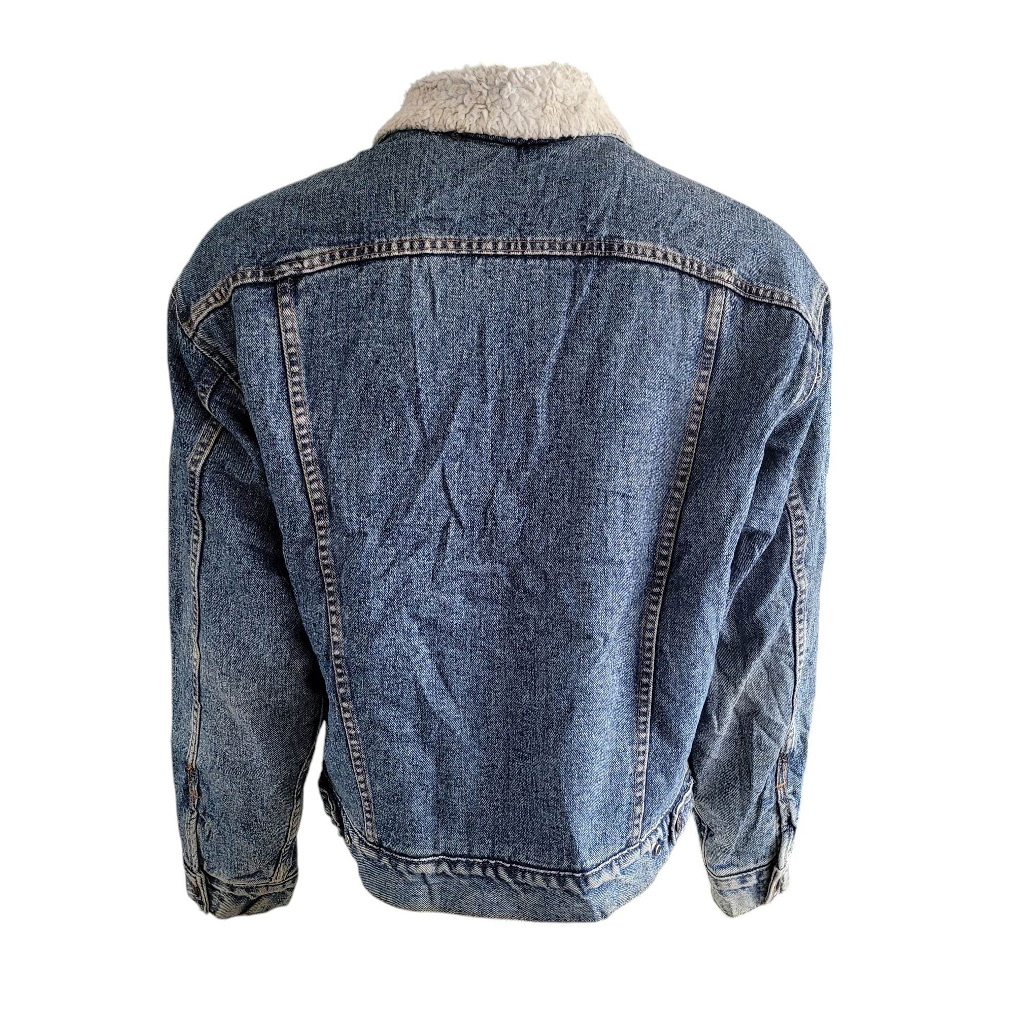 Levi’s Authentic Sherpa Denim Trucker Jacket – Size M, USA Made - USASTARFASHION