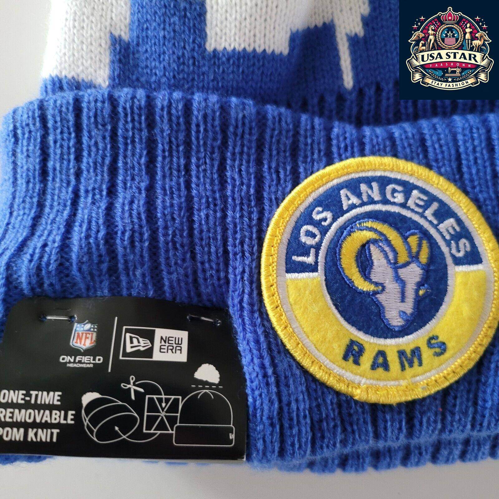 Los Angeles Rams Beanie - New Era Acrylic Hat with Iconic Team Logo, Cozy One Size Fits All - USASTARFASHION