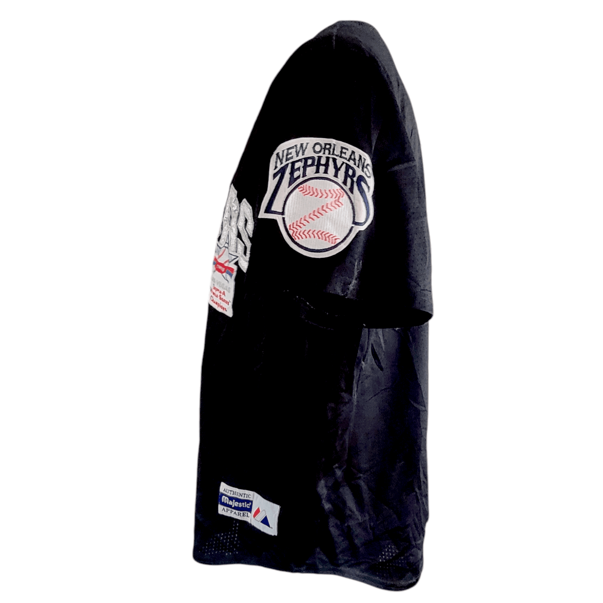 Majestic Las Vegas Jersey XL Black 1998 Triple - A World Series Champions New Orleans Zephyrs - USASTARFASHION