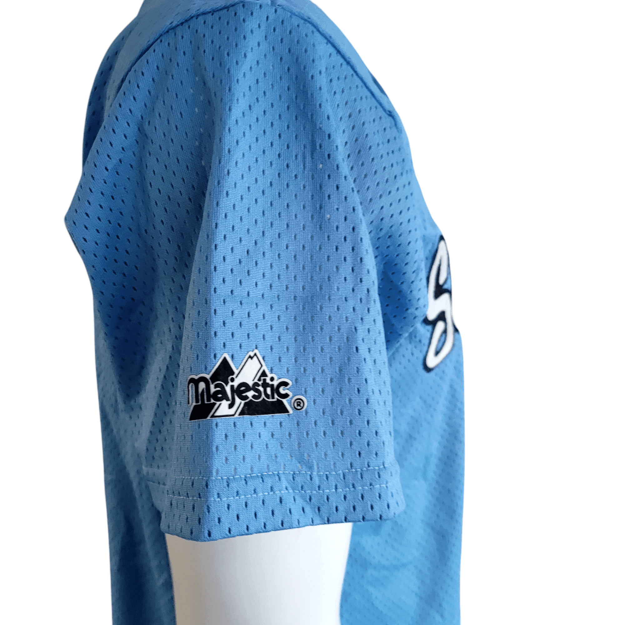 Majestic Saugerties Baseball Jersey Men's Medium 6 - Authentic Sky Blue Polyester Teamwear - USASTARFASHION