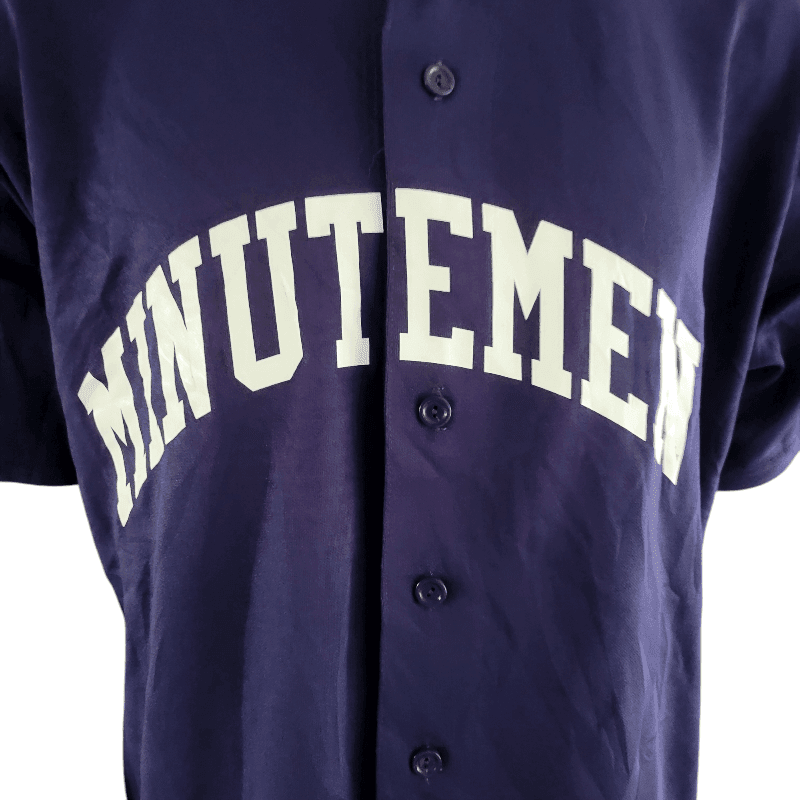 Majestic Vintage Baseball Jersey XL 14 Minutemen Buckaroo Made In USA Navy Blue - USASTARFASHION