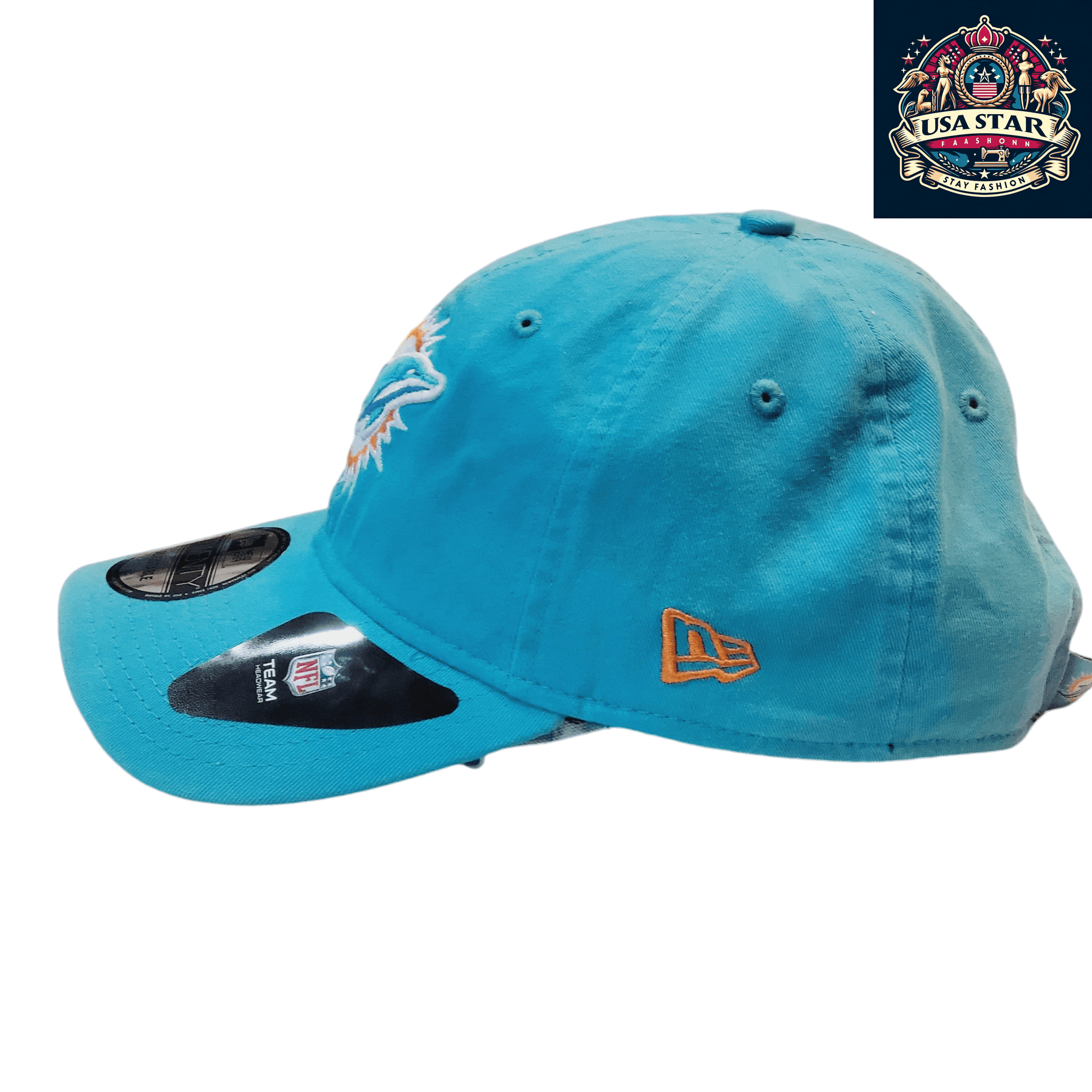 Miami Dolphins Cap – New Era 9Twenty Teal Adjustable Hat with Embroidered Logos, NFL Licensed - USASTARFASHION