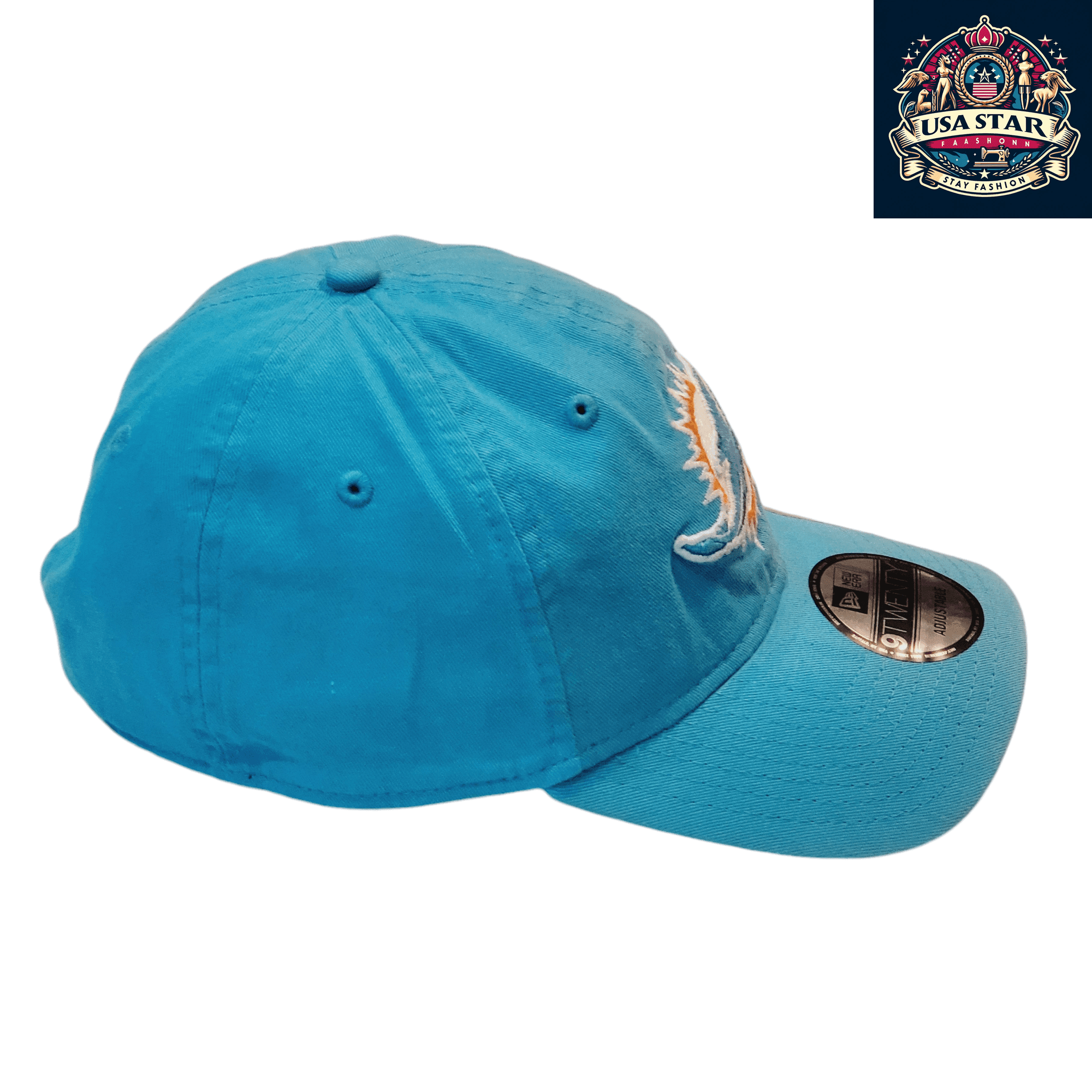 Miami Dolphins Cap – New Era 9Twenty Teal Adjustable Hat with Embroidered Logos, NFL Licensed - USASTARFASHION