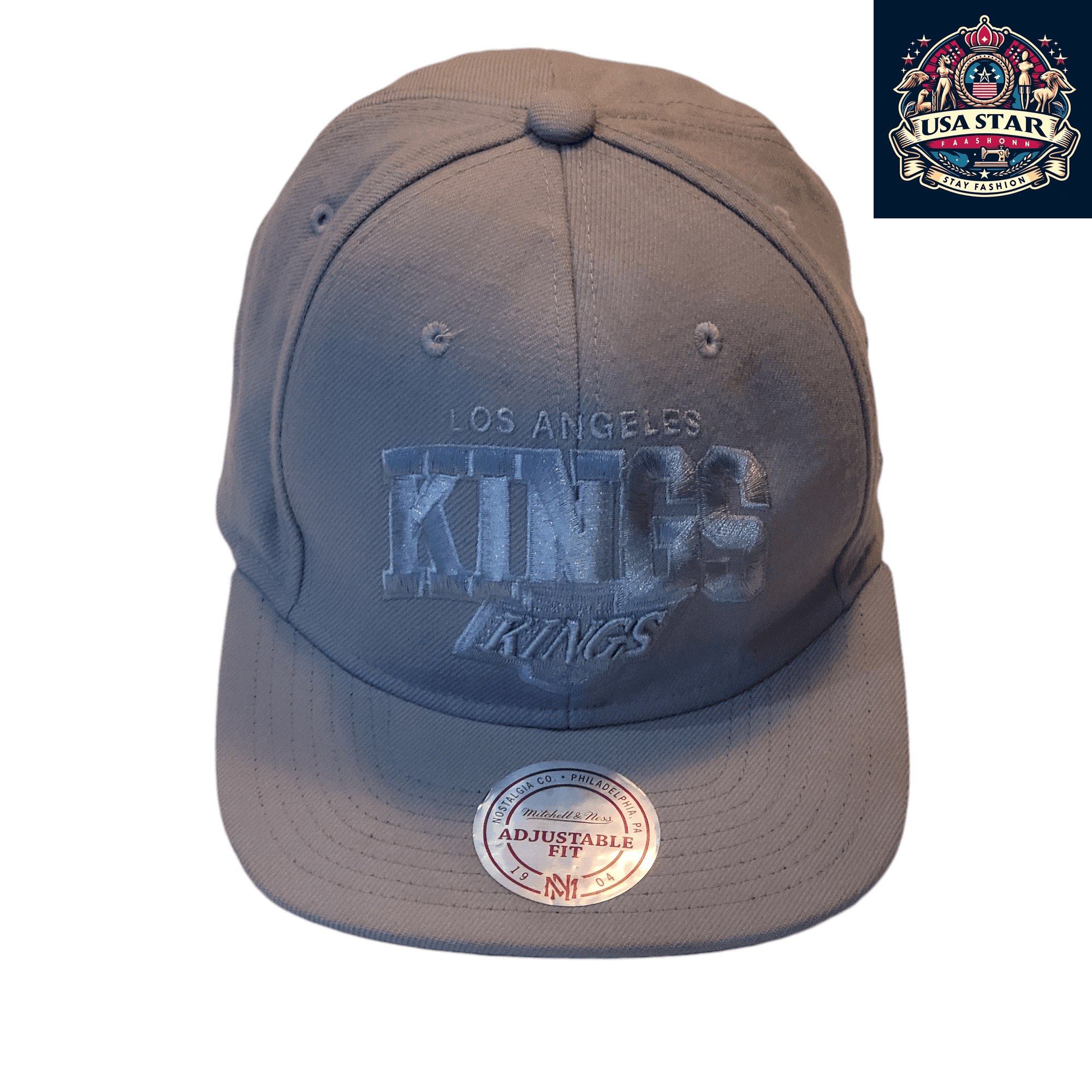Mitchell And Ness Kings Snapback Cap – Adjustable Gray Wool Hat with Detailed Embroidery - USASTARFASHION