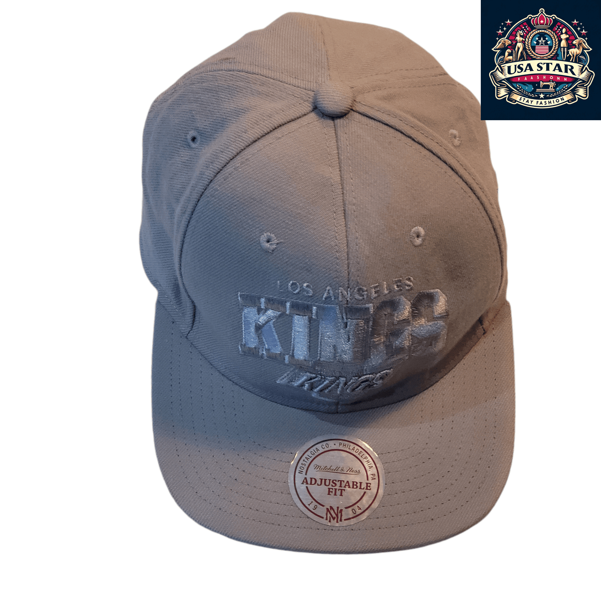 Mitchell And Ness Kings Snapback Cap – Adjustable Gray Wool Hat with Detailed Embroidery - USASTARFASHION
