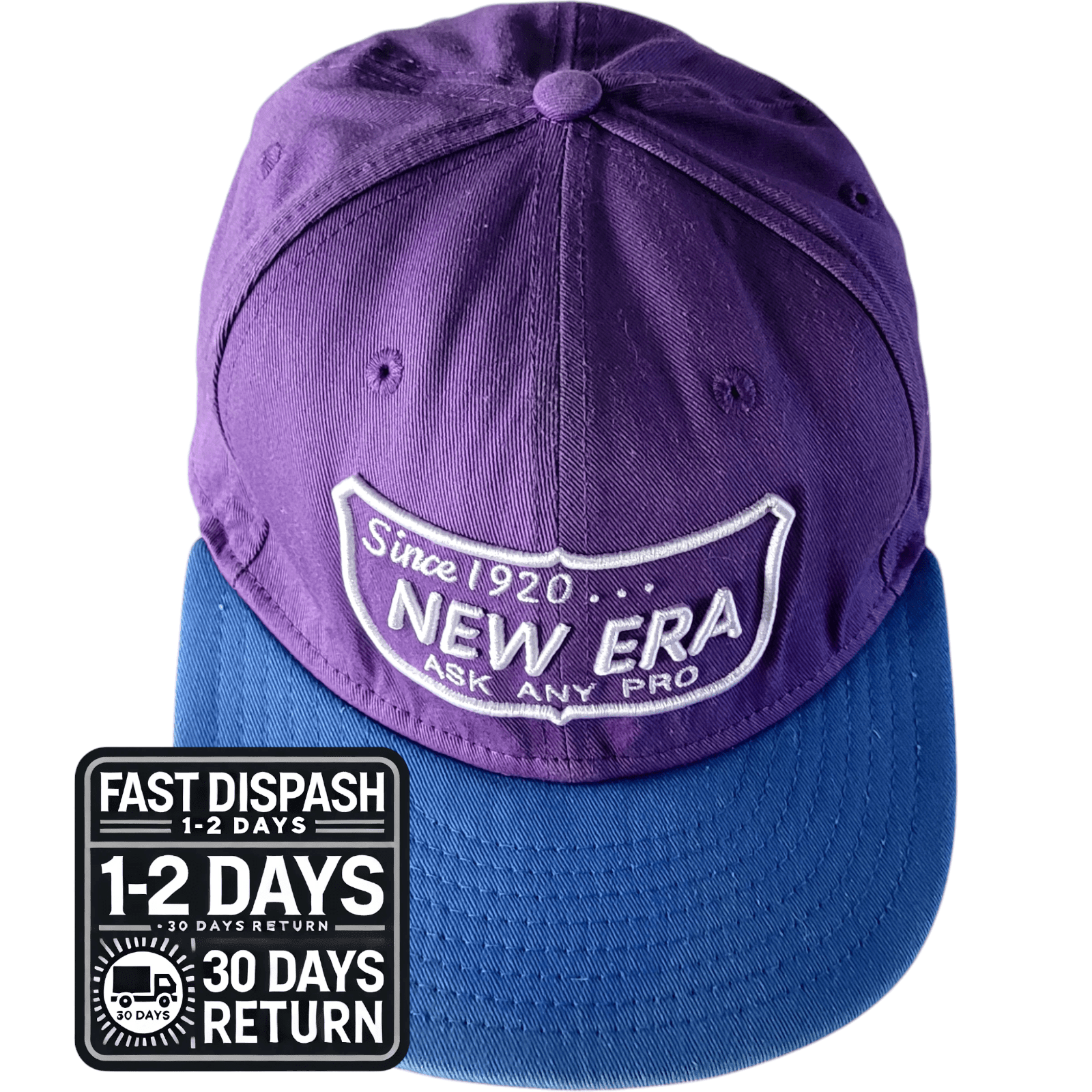 New Era 9FIFTY Cap - Purple & Blue Snapback - Size S/M - 100% Cotton - Fly Your Own Flag - USASTARFASHION