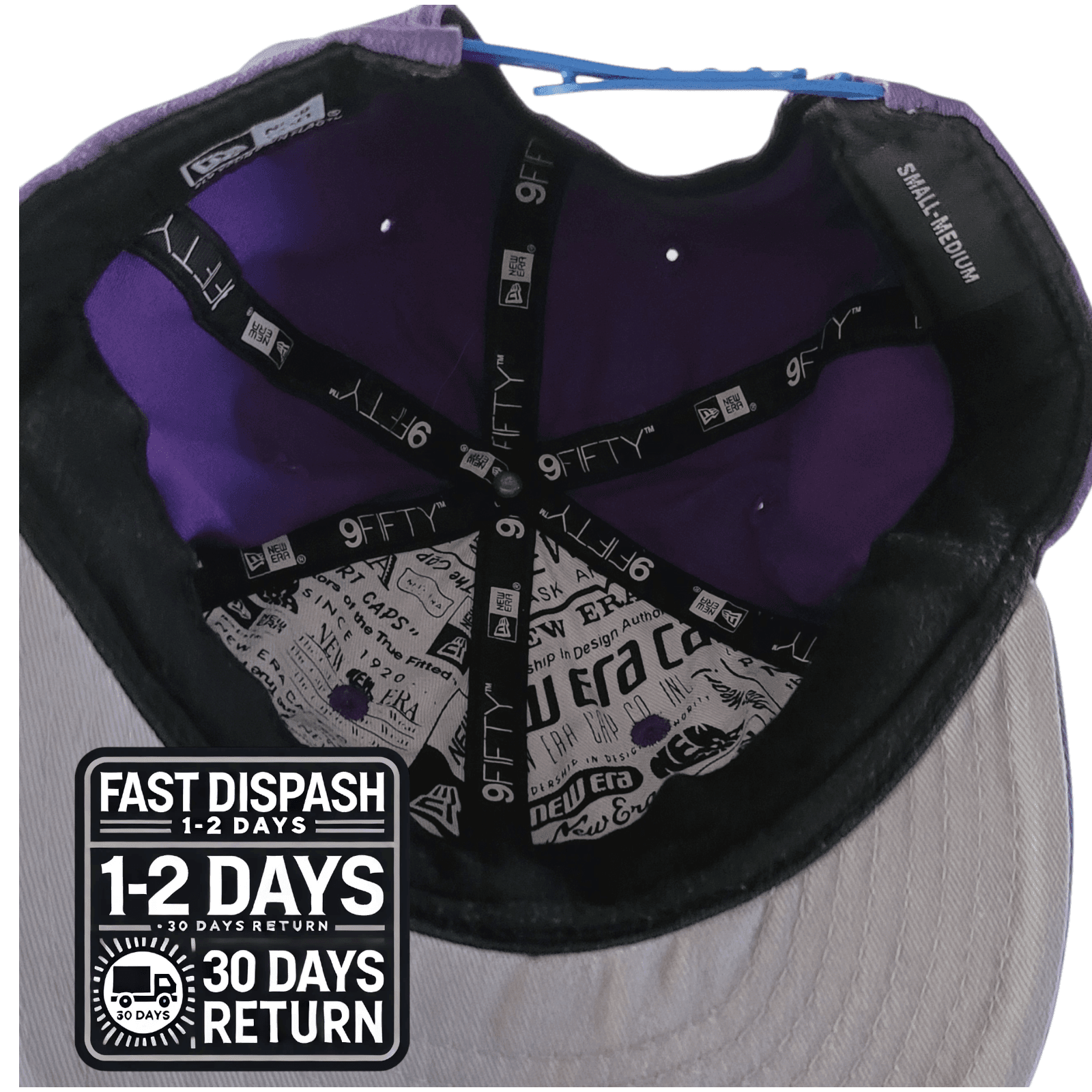 New Era 9FIFTY Cap - Purple & Blue Snapback - Size S/M - 100% Cotton - Fly Your Own Flag - USASTARFASHION