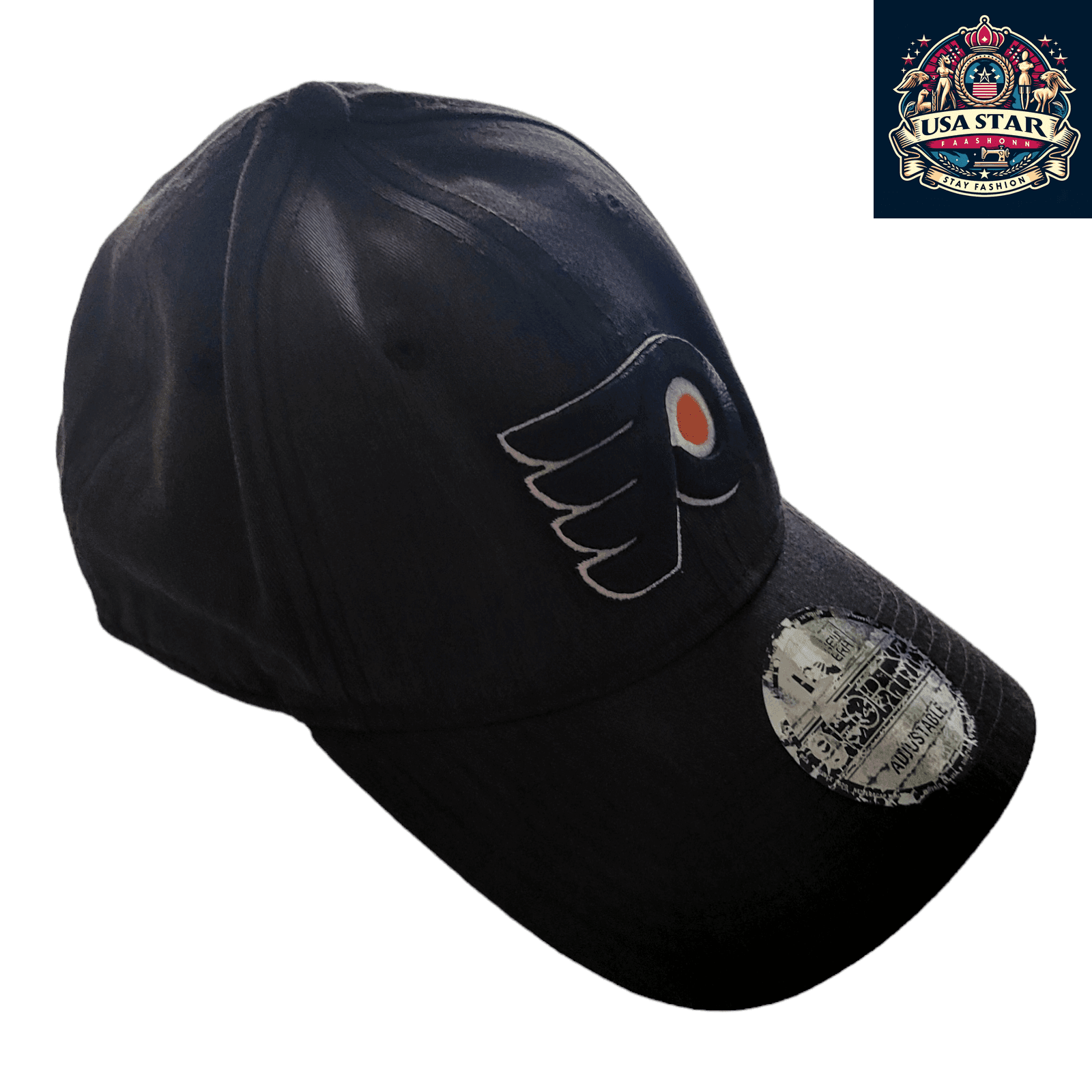 New Era 9FORTY Adjustable Philadelphia Flyers Cap Black One Size Fits Most for Fans - USASTARFASHION