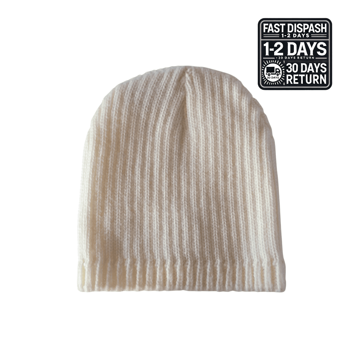 New Era Beanie - Cream Knit Hat with Reflective Multicolor NY Logo - 100% Acrylic, Size 54cm - USASTARFASHION