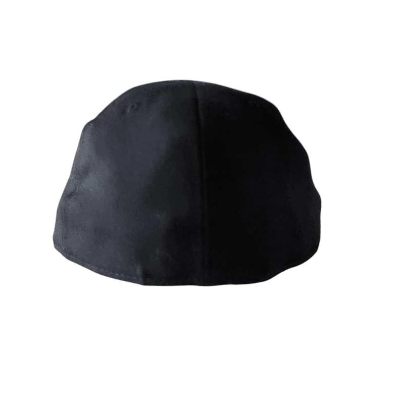 New Era Cap Size 7 3/8 - Black Fitted Hat with Gold C.R.E.A.M Gothic Script Embroidery - USASTARFASHION