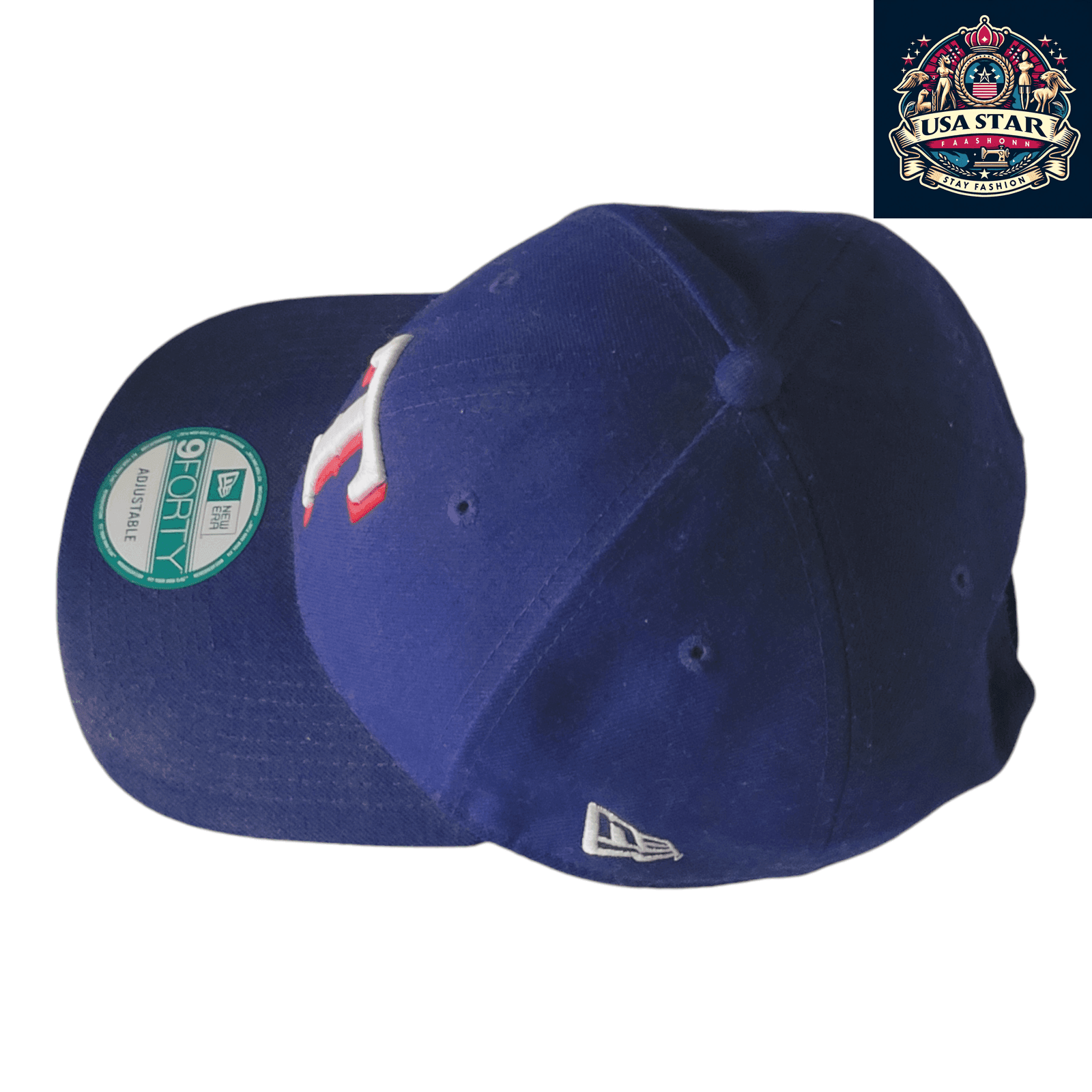 New Era Texas Rangers Cap 9FORTY Adjustable Hat - Comfortable Fit, Embroidered Logo, Blue, White, and Red - USASTARFASHION