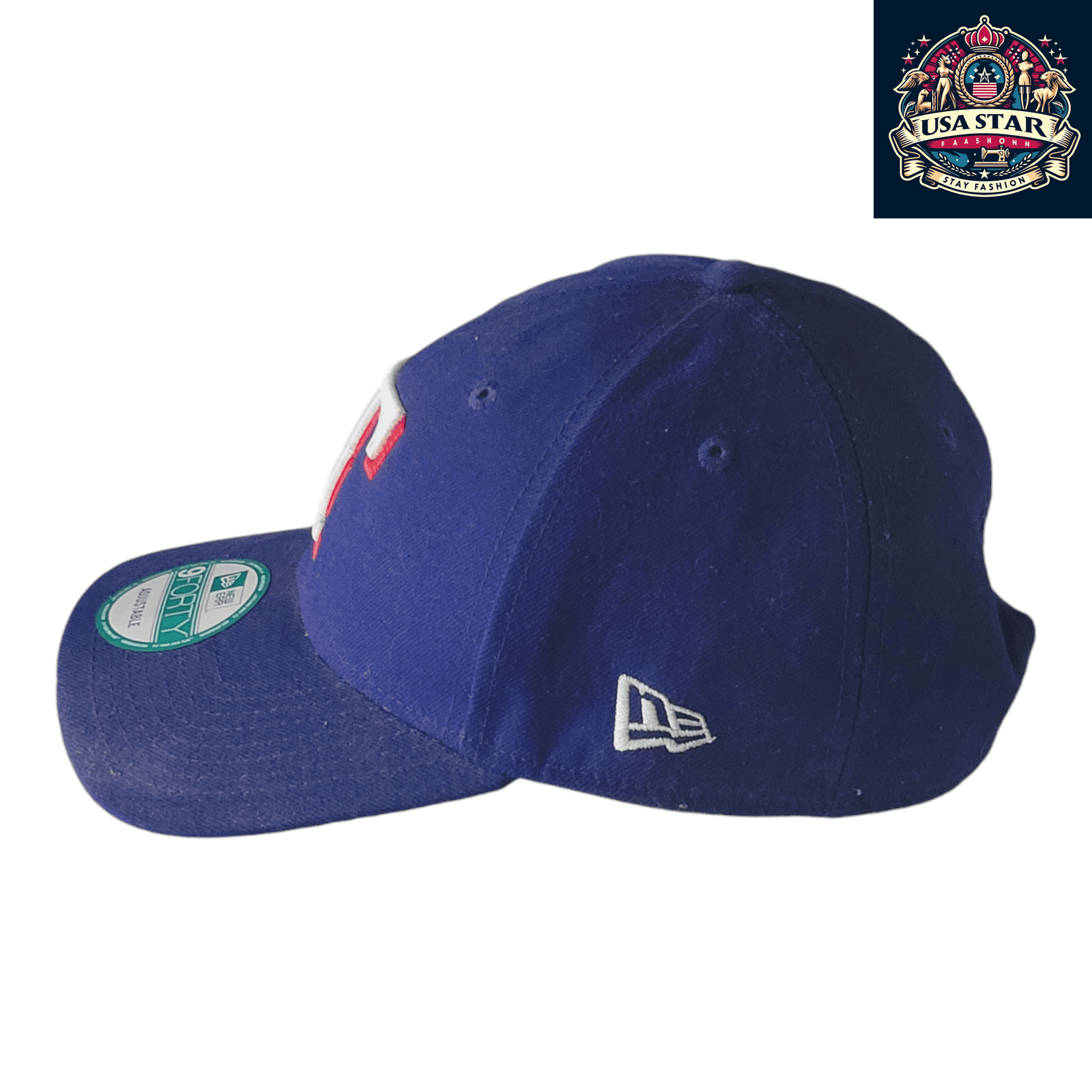 New Era Texas Rangers Cap 9FORTY Adjustable Hat - Comfortable Fit, Embroidered Logo, Blue, White, and Red - USASTARFASHION