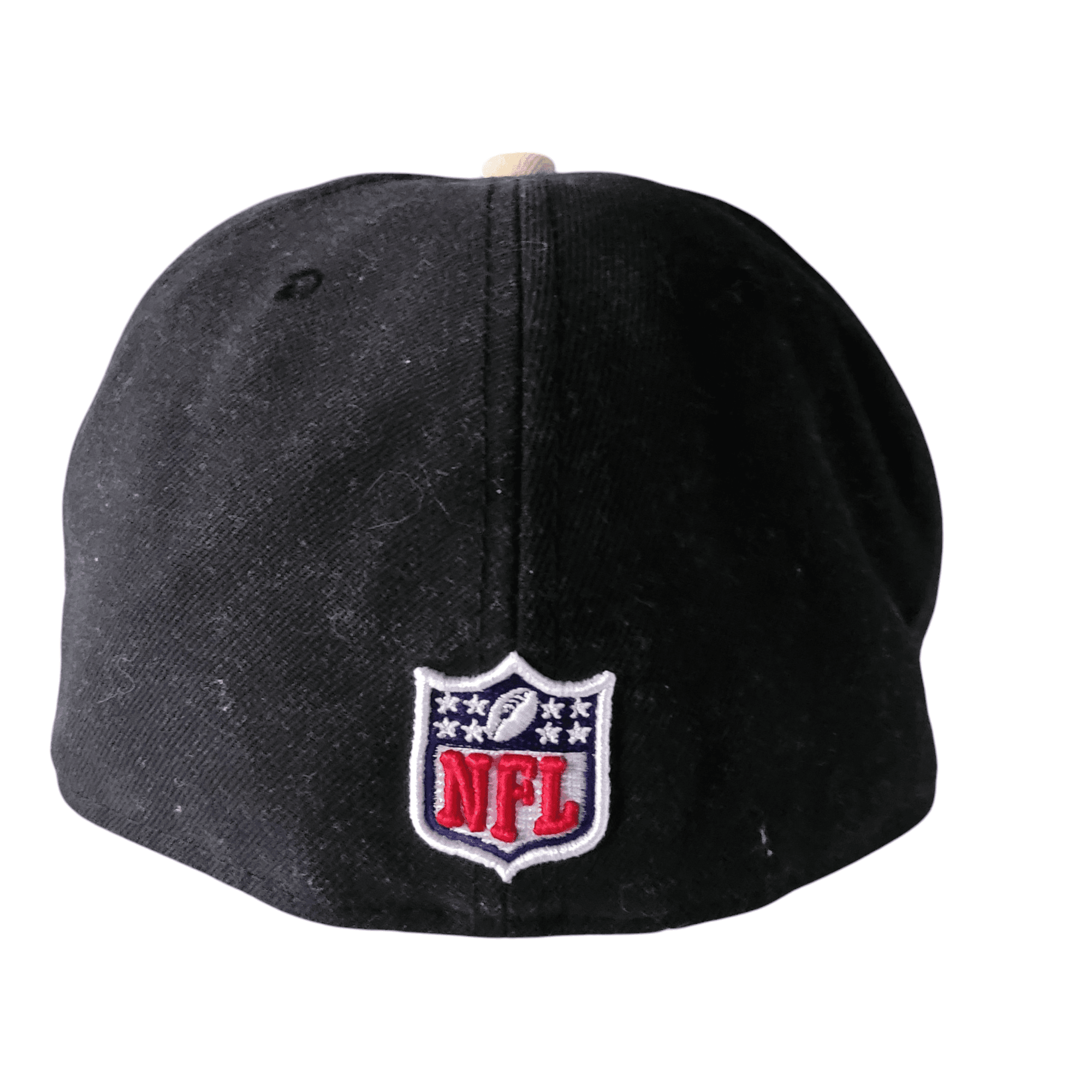 New Orleans Saints Hat - New Era 59Fifty Fitted Cap Size 7 1/2 Black with Gold Embroidery - USASTARFASHION