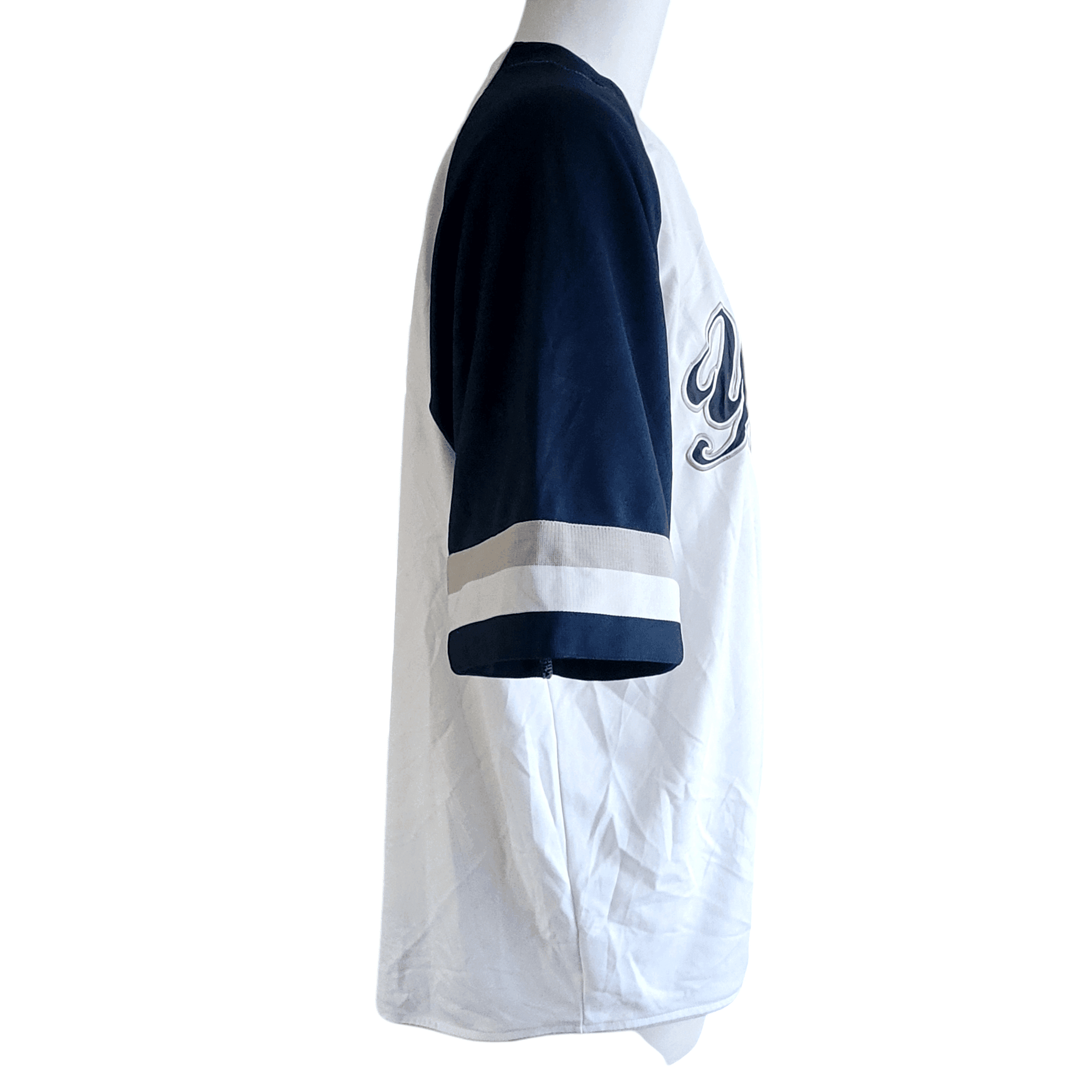 New York Yankees Jersey 2XL – White Body, Navy Sleeves, Embroidered Logo, Stitched Design - USASTARFASHION