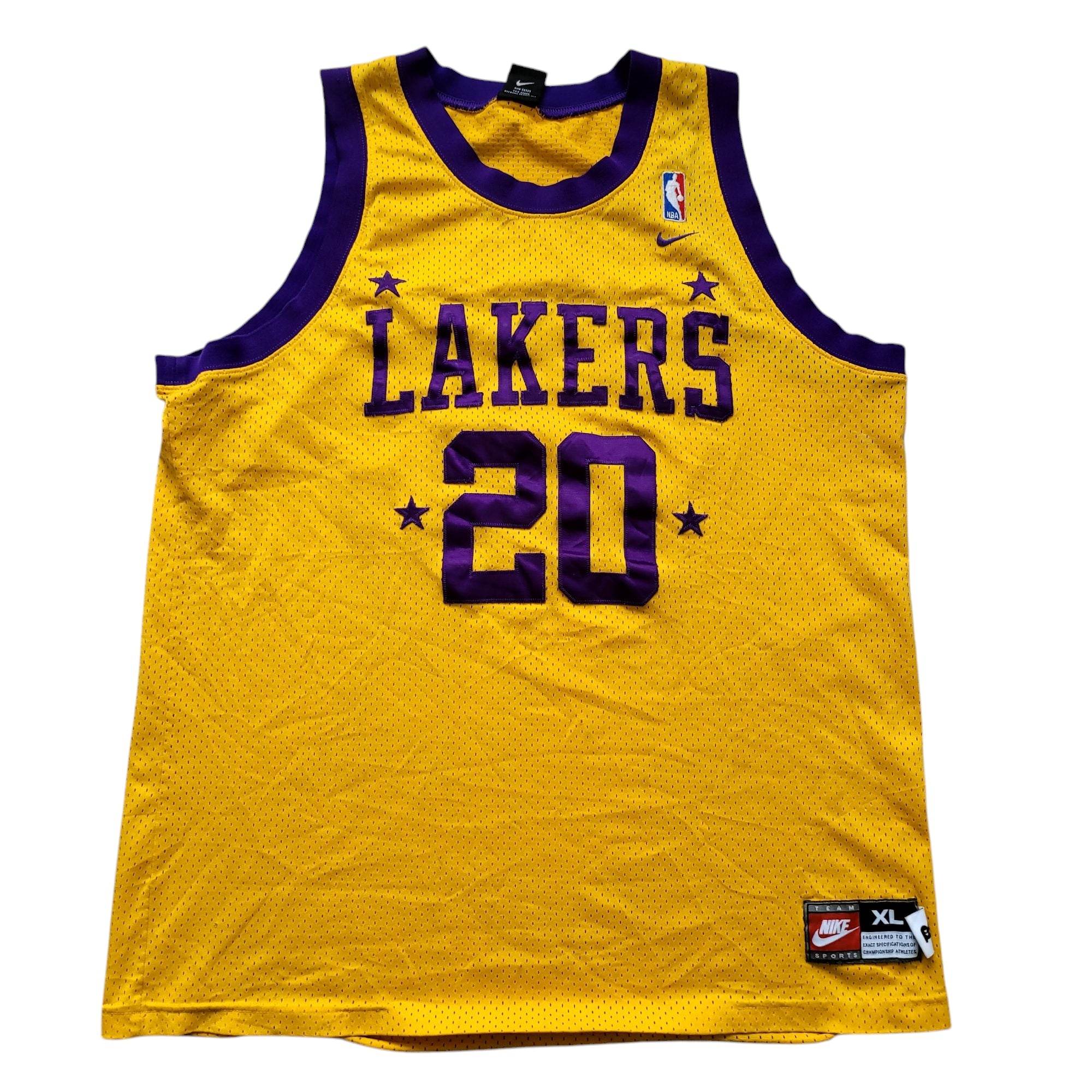 Nike 2003 - 04 Los Angeles Lakers Gary Payton 20 Jersey – Gold – Size XL - USASTARFASHION