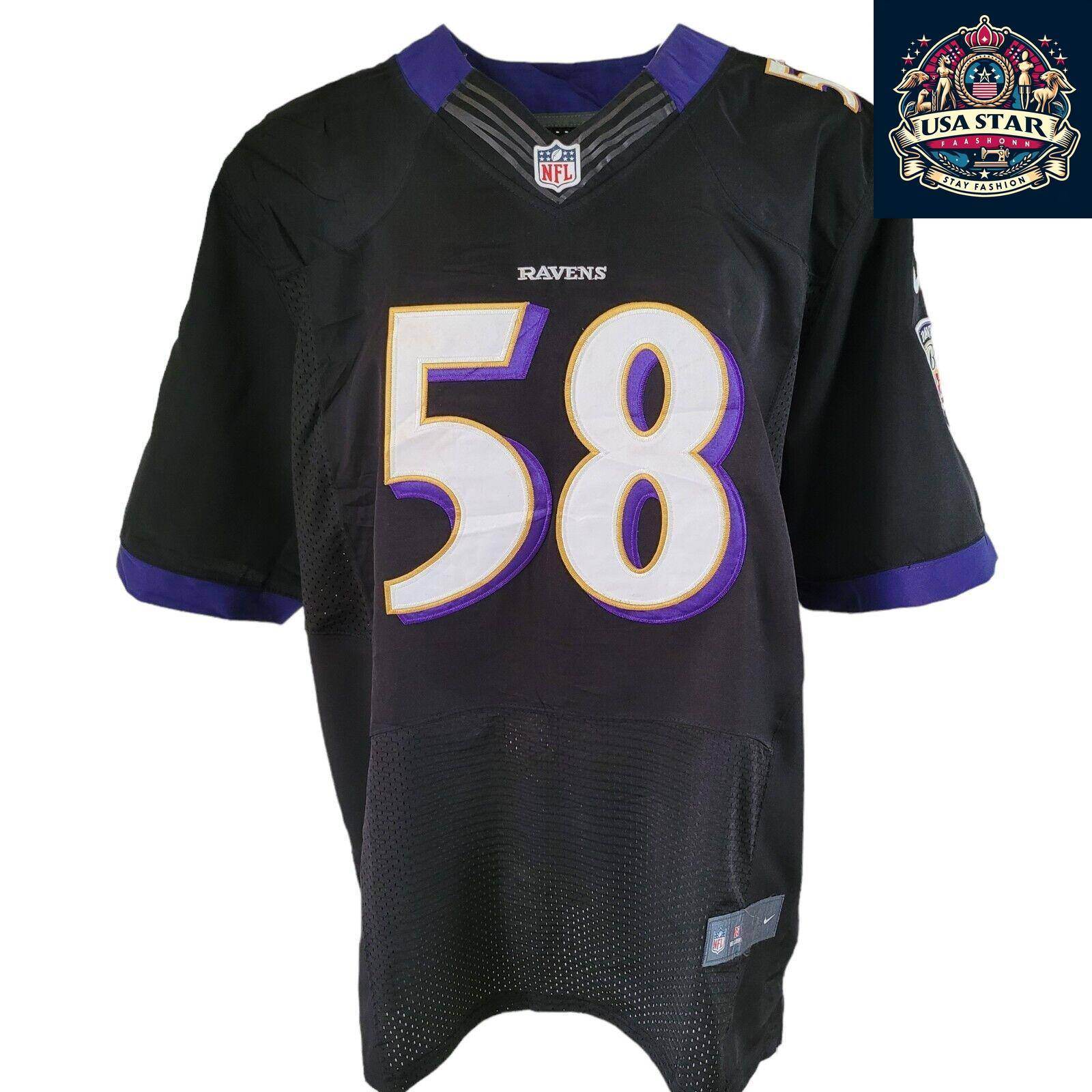 Nike Baltimore Ravens Jersey Elvis Dumervil #58 Men's XXL, Durable Material, Authentic Colors - USASTARFASHION