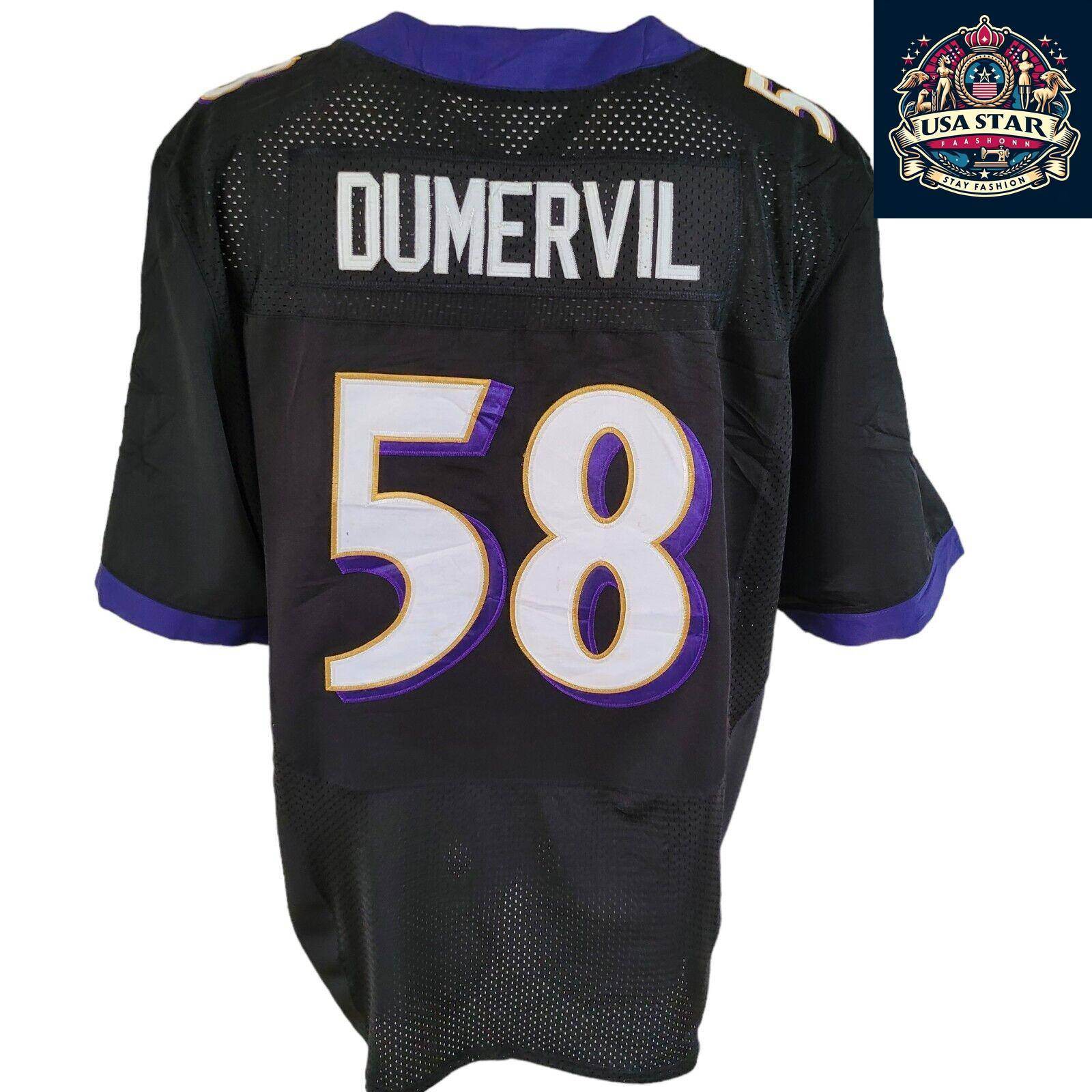 Nike Baltimore Ravens Jersey Elvis Dumervil #58 Men's XXL, Durable Material, Authentic Colors - USASTARFASHION