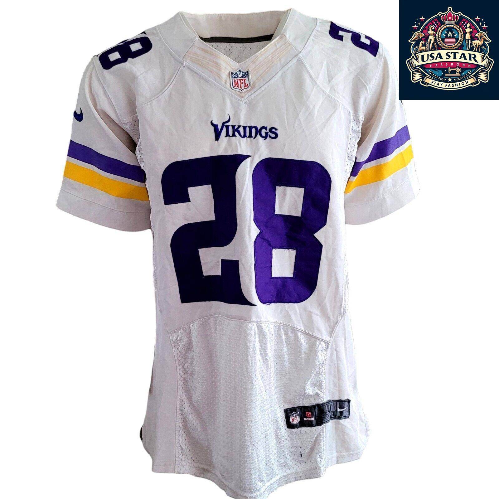 Nike NFL Minnesota Vikings #28 Adrian Peterson Authentic Football Jersey Size 40 Vintage - USASTARFASHION