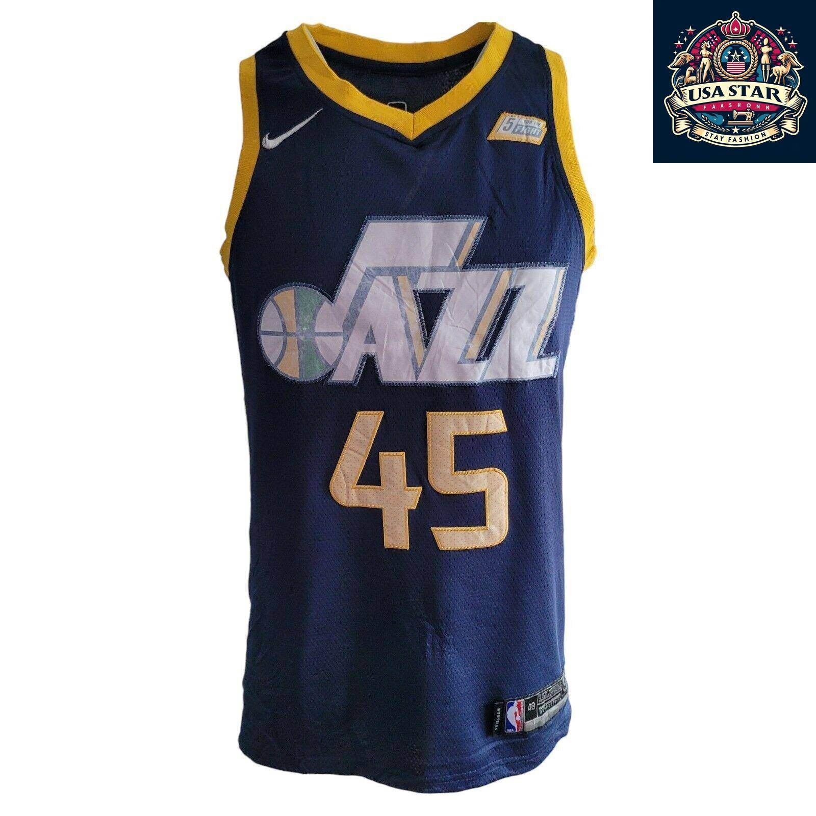 Nike Utah Jazz Jersey Donovan Mitchell 45 Men's Medium Blue Swingman - NBA Authentic Style - USASTARFASHION