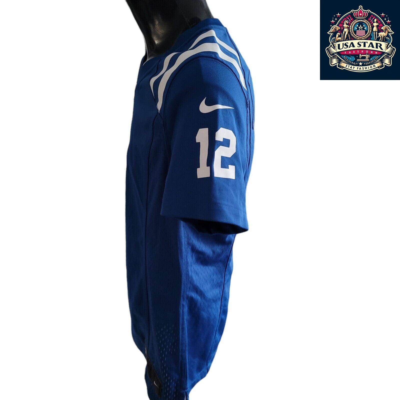 Nike Women's Jersey Authentic On Field Blue #12 Luck, Tailored Fit, Size Large, Colts Fan Gear - USASTARFASHION