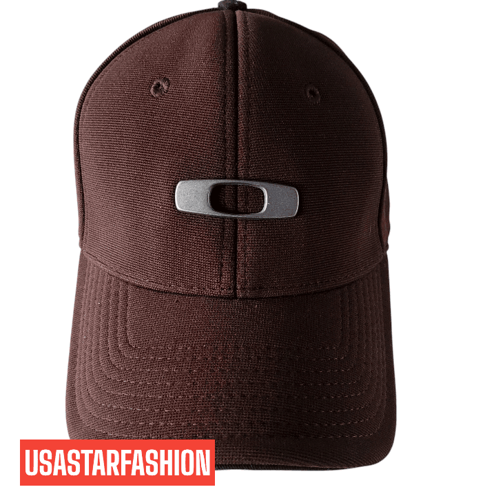 Oakley Flex - Fit Cap S/M - Brown Stretch - Fit Hat with Metal Logo, Comfortable Design - USASTARFASHION
