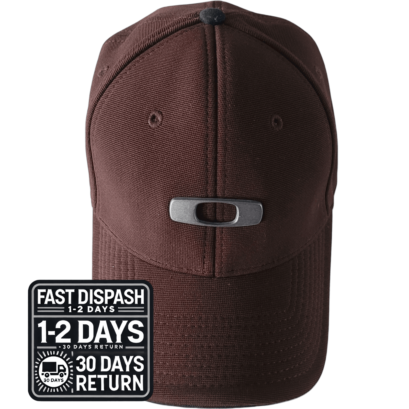 Oakley Flex Fit Cap - Size S/M - Brown - 96% Polyester, 4% Spandex, Classic Comfort Hat - USASTARFASHION
