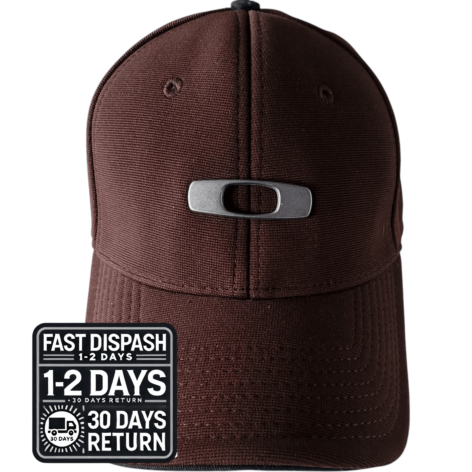 Oakley Flex Fit Cap - Size S/M - Brown - 96% Polyester, 4% Spandex, Classic Comfort Hat - USASTARFASHION