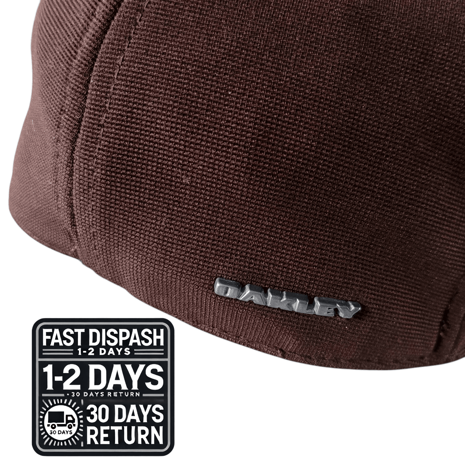 Oakley Flex Fit Cap - Size S/M - Brown - 96% Polyester, 4% Spandex, Classic Comfort Hat - USASTARFASHION