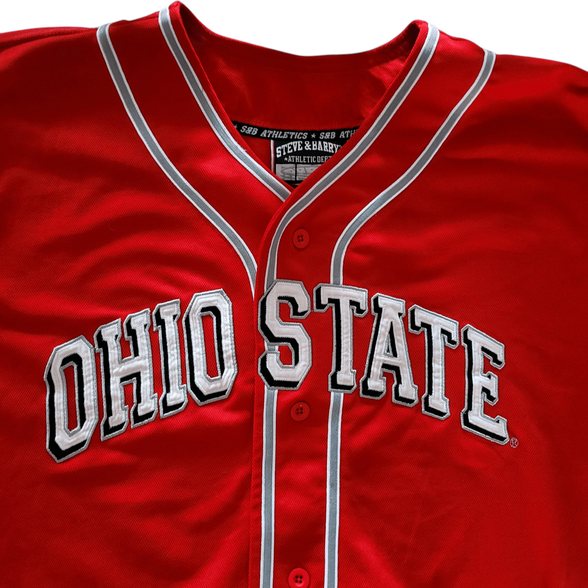 Ohio State Baseball Jersey Red Size L by Steve & Barry's - 100% Polyester NCAA Gear - USASTARFASHION
