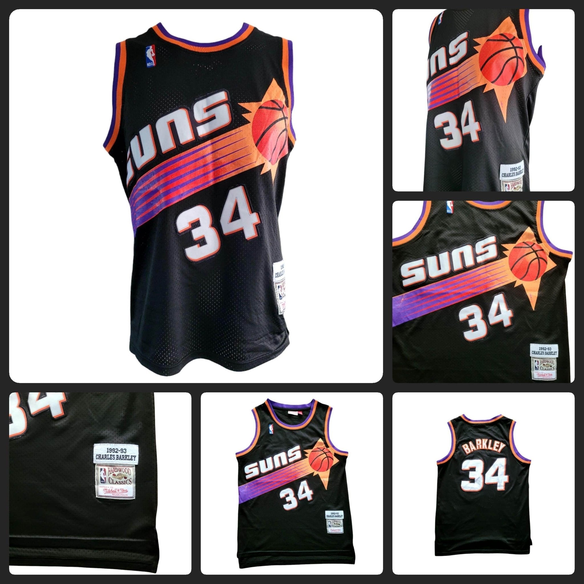 Phoenix Suns Charles Barkley Jersey 34 XL Black Mitchell & Ness 1992 - 93 Hardwood Classics - USASTARFASHION