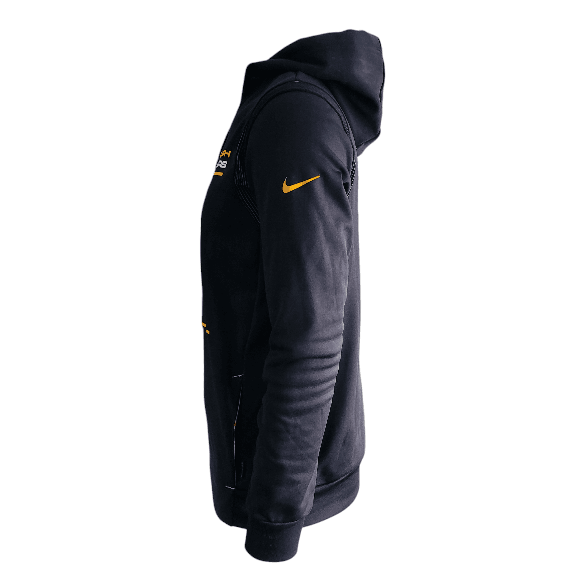 Pittsburgh Steelers Hoodie by Nike, Dri - FIT Technology, Small, Black with Zipped Pockets - USASTARFASHION