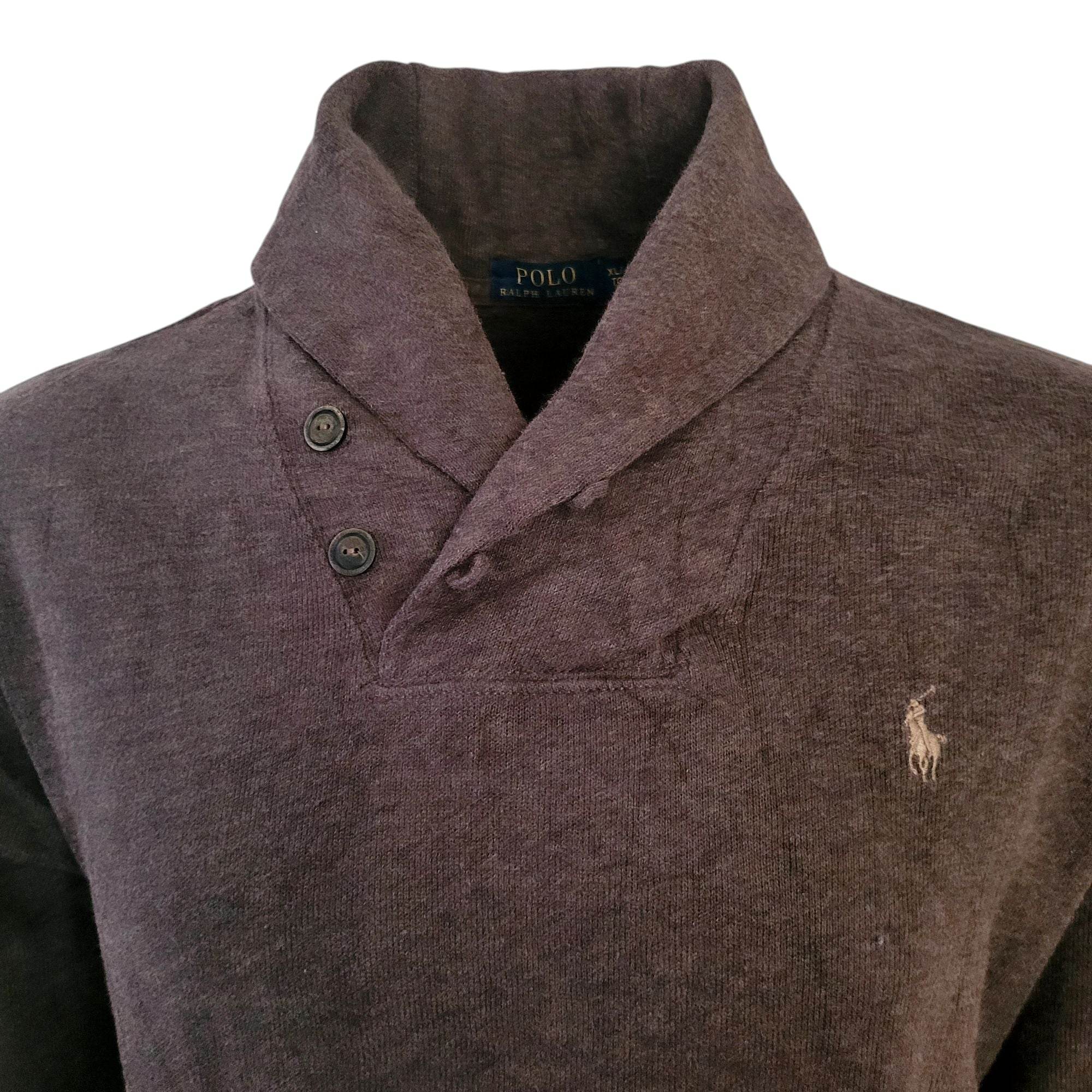 Polo Ralph Lauren Shawl Collar Pullover – Brown, Size XL - USASTARFASHION