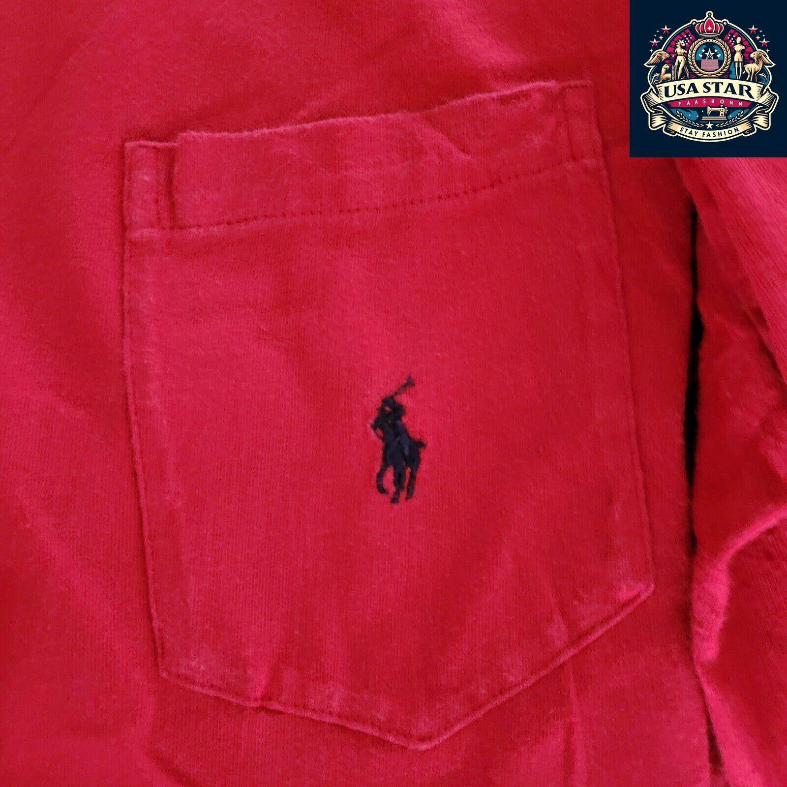 Polo Ralph Lauren Sweatshirt XL - Vintage Red Cotton Pullover, Soft & Breathable Classic Style - USASTARFASHION
