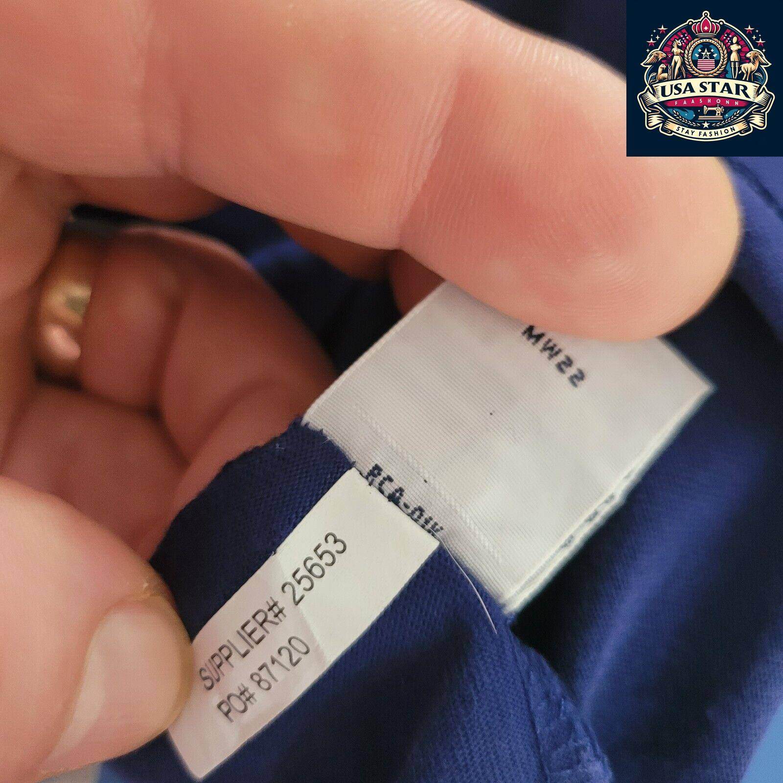 Polo Ralph Lauren T-Shirt L Navy Blue Cotton, Iconic Logo, Vintage Condition, Crew Neck Style - USASTARFASHION
