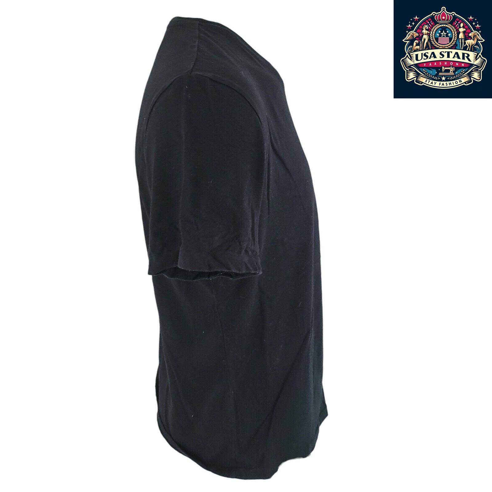 Polo Ralph Lauren V-Neck T-Shirt Black Cotton Size L | Classic Comfort & Timeless Style - USASTARFASHION