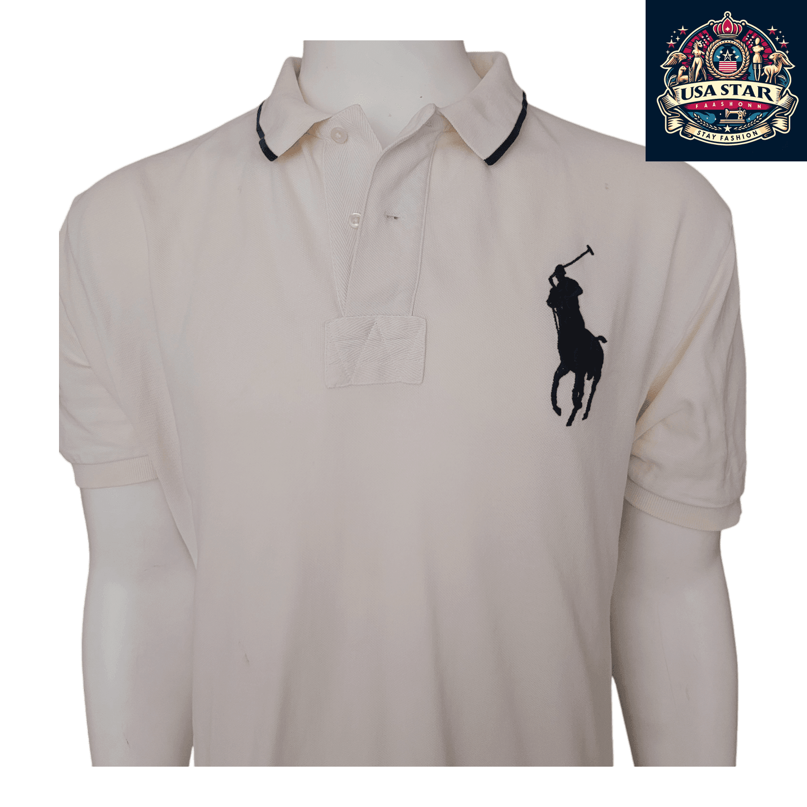 Polo Ralph Lauren White Polo Shirt XL, 100% Cotton Classic Fit for Casual Style and Comfort - USASTARFASHION