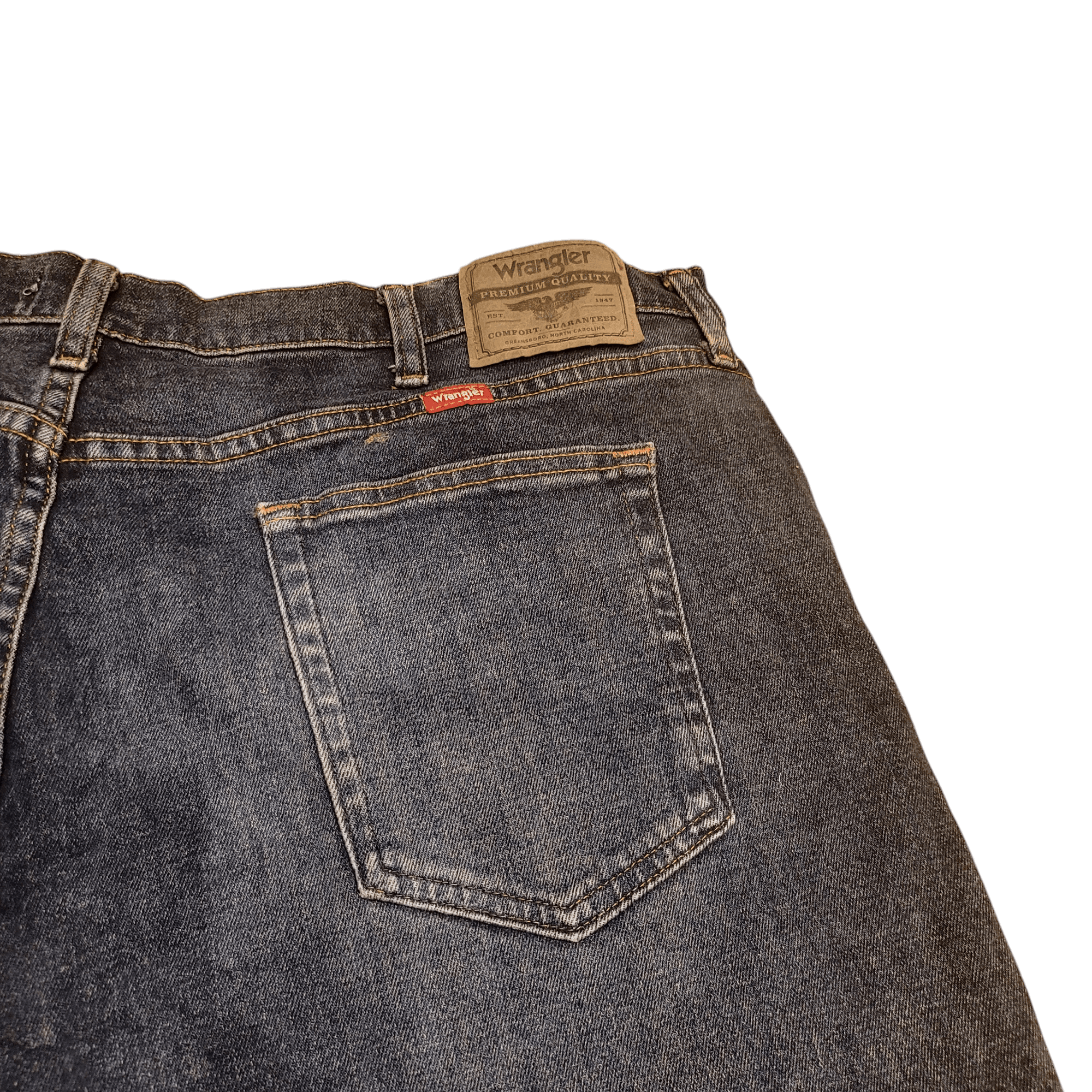 Pre - Owned Wrangler Jeans 42x32 Relaxed Fit - Dark Blue Denim, Comfortable and Stylish - USASTARFASHION
