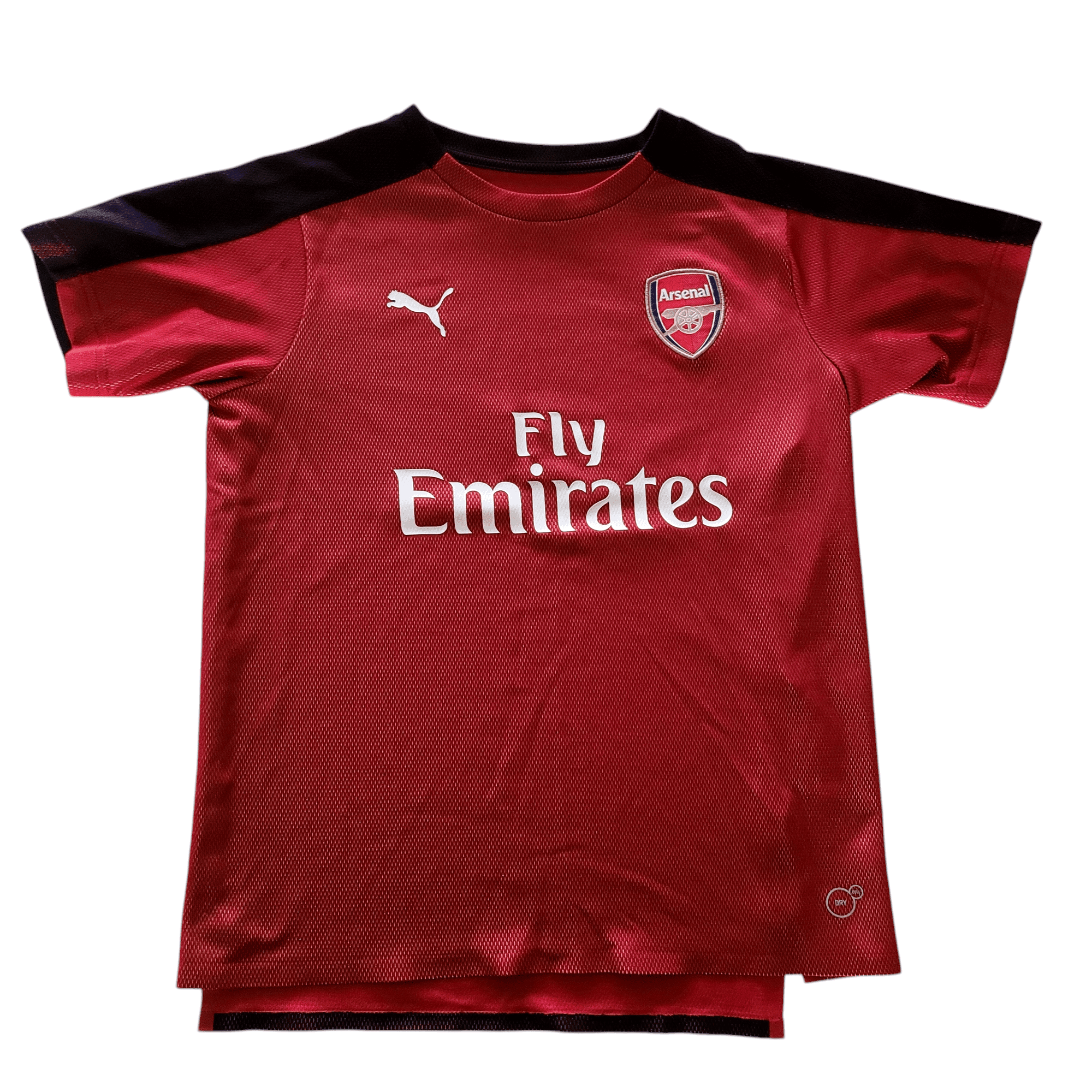 Puma Arsenal FC 2017/18 Junior Shirt - Red/Black - Size 11 - 12 Yrs - Fly Emirates Logo - USASTARFASHION
