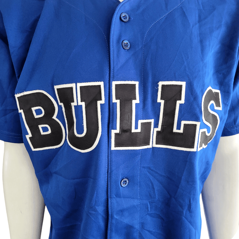 Rawlings Bulls Baseball Jersey XL - Vibrant Blue, 100% Polyester, Lightweight & Breathable Fit - USASTARFASHION