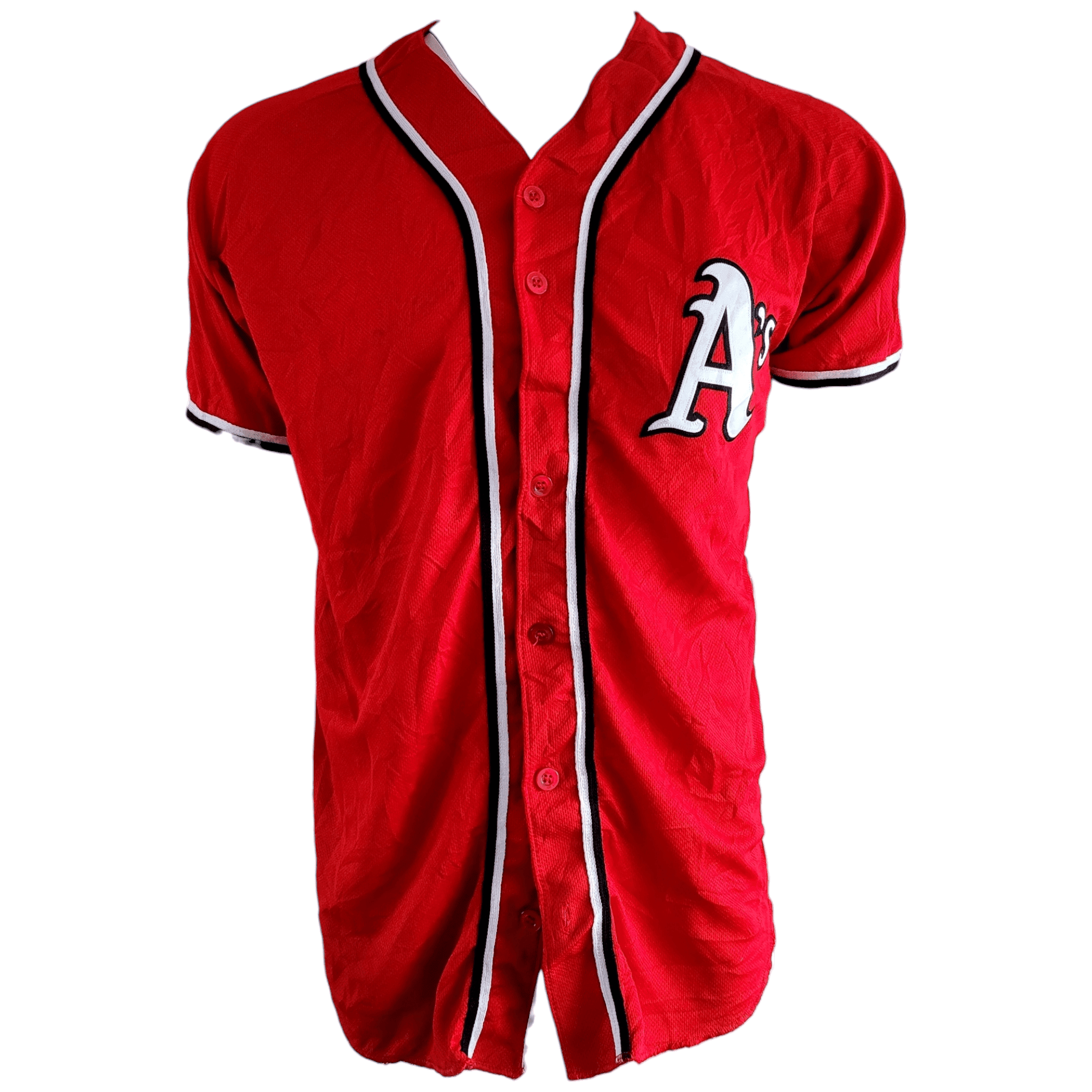 Red A’s Majestic Athletic Jersey - Men’s Medium 2, 100% Polyester, Used, Made in Canada - USASTARFASHION