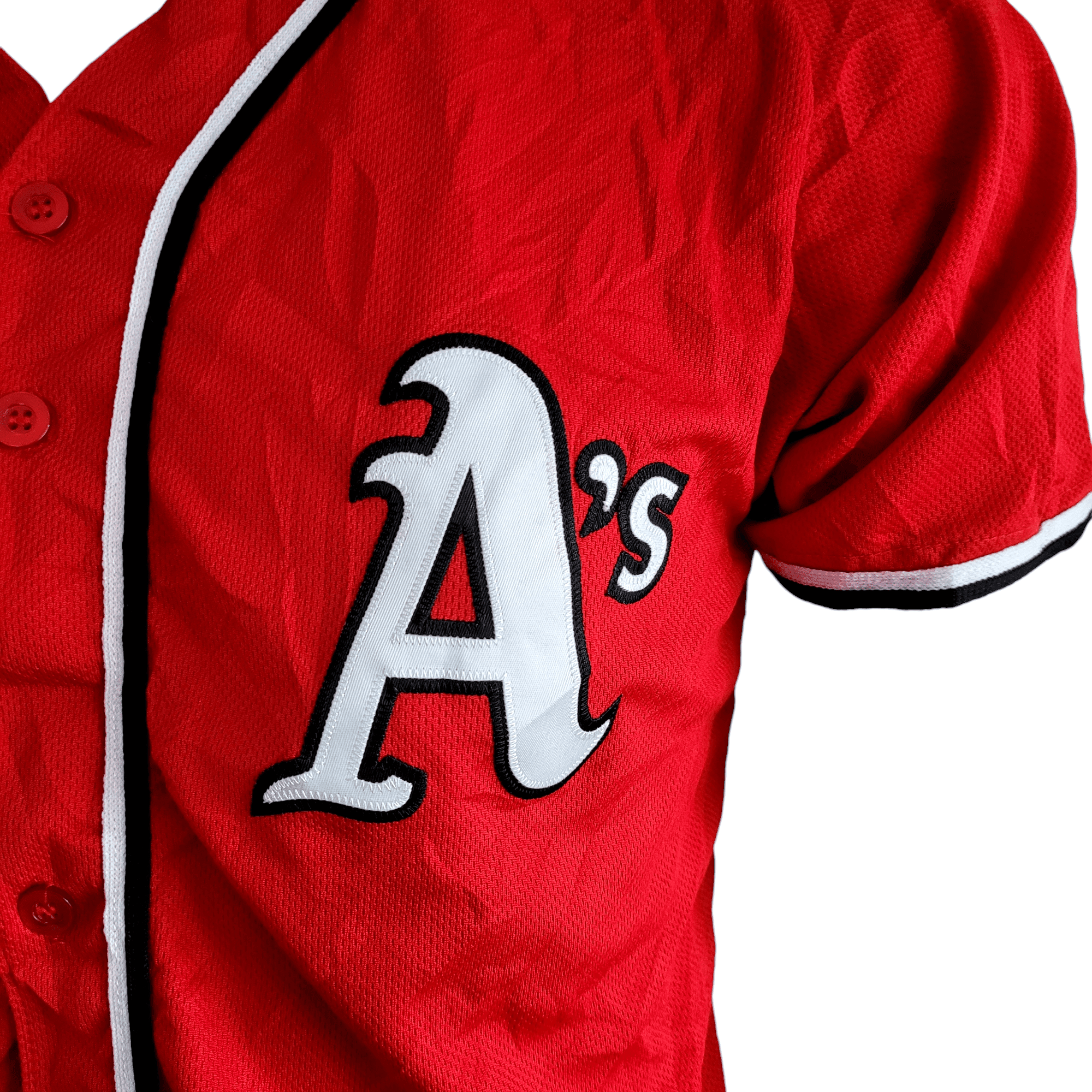 Red A’s Majestic Athletic Jersey - Men’s Medium 2, 100% Polyester, Used, Made in Canada - USASTARFASHION