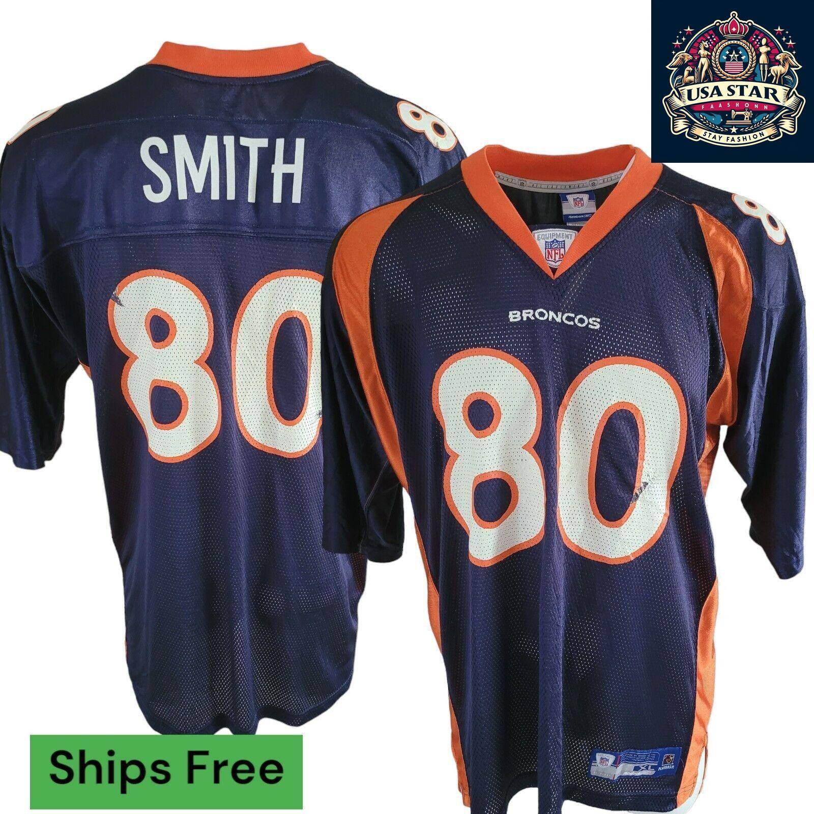 Reebok Broncos Jersey 80 Smith XL - Authentic, Lightweight, Breathable NFL Design for Fans - USASTARFASHION