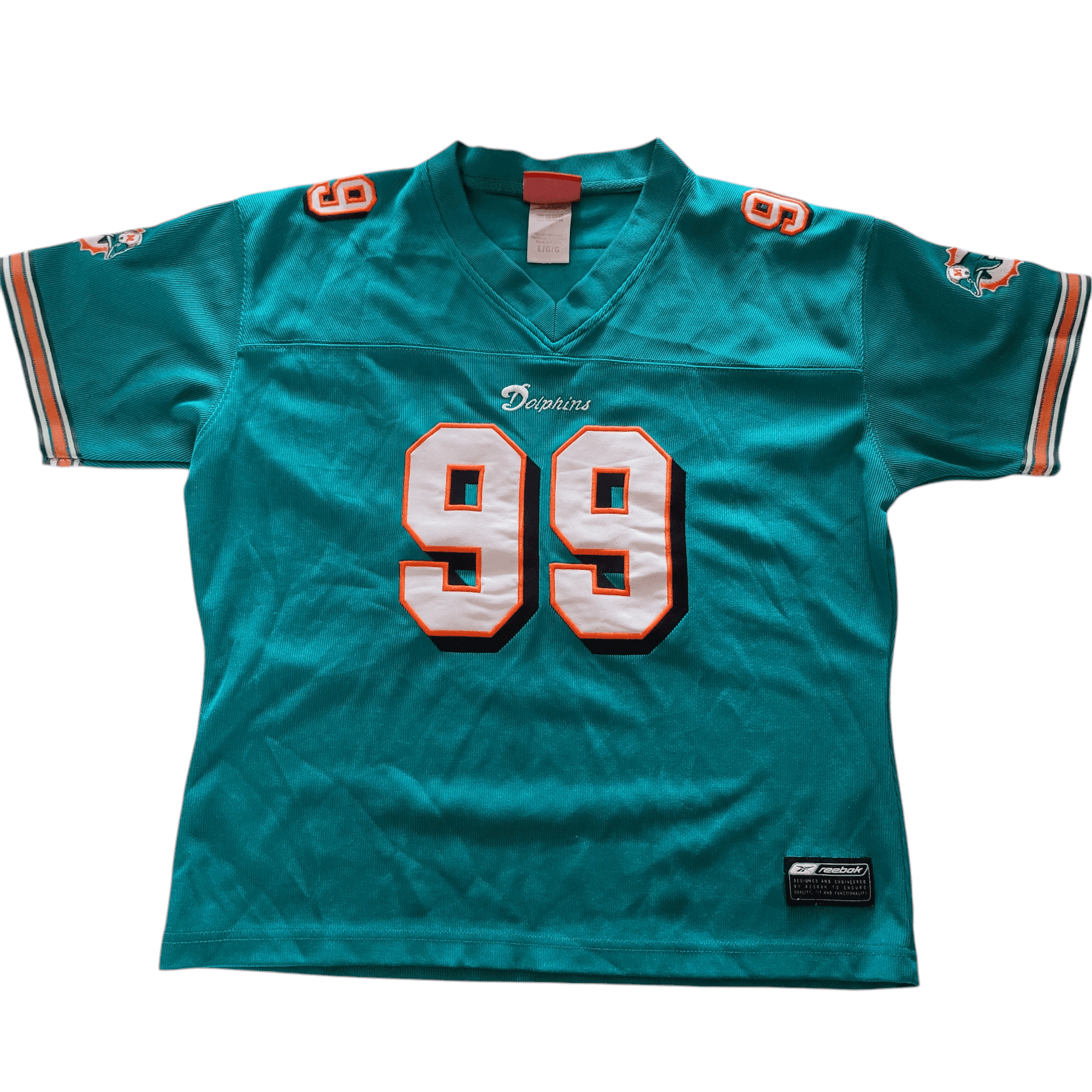 Reebok Miami Dolphins Jason Taylor 99 Kids Jersey Large Youth Vintage NFL - USASTARFASHION