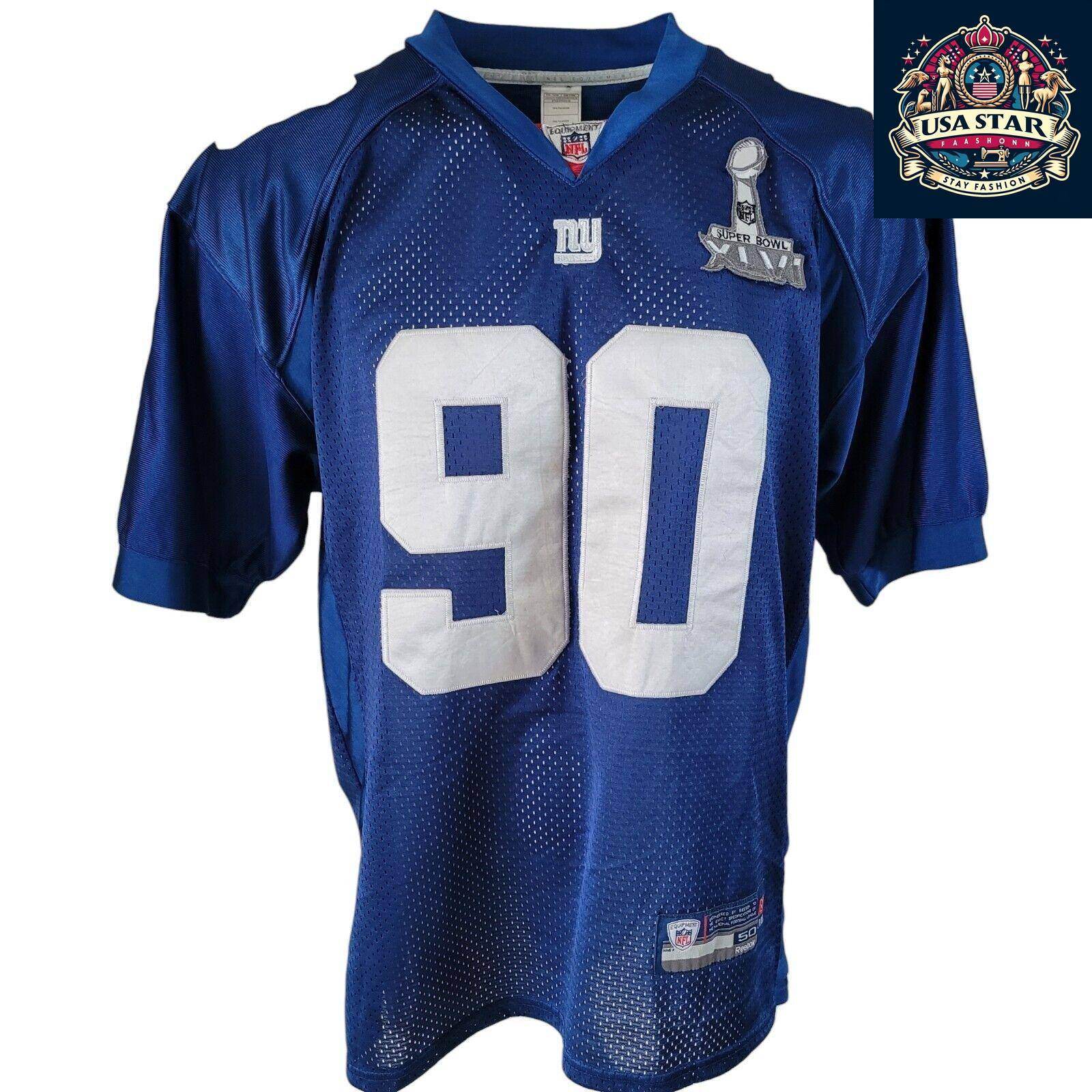 Reebok NFL Giants Jersey Jason Pierre - Paul Blue Size 50 with Moisture - Wicking Fabric - USASTARFASHION