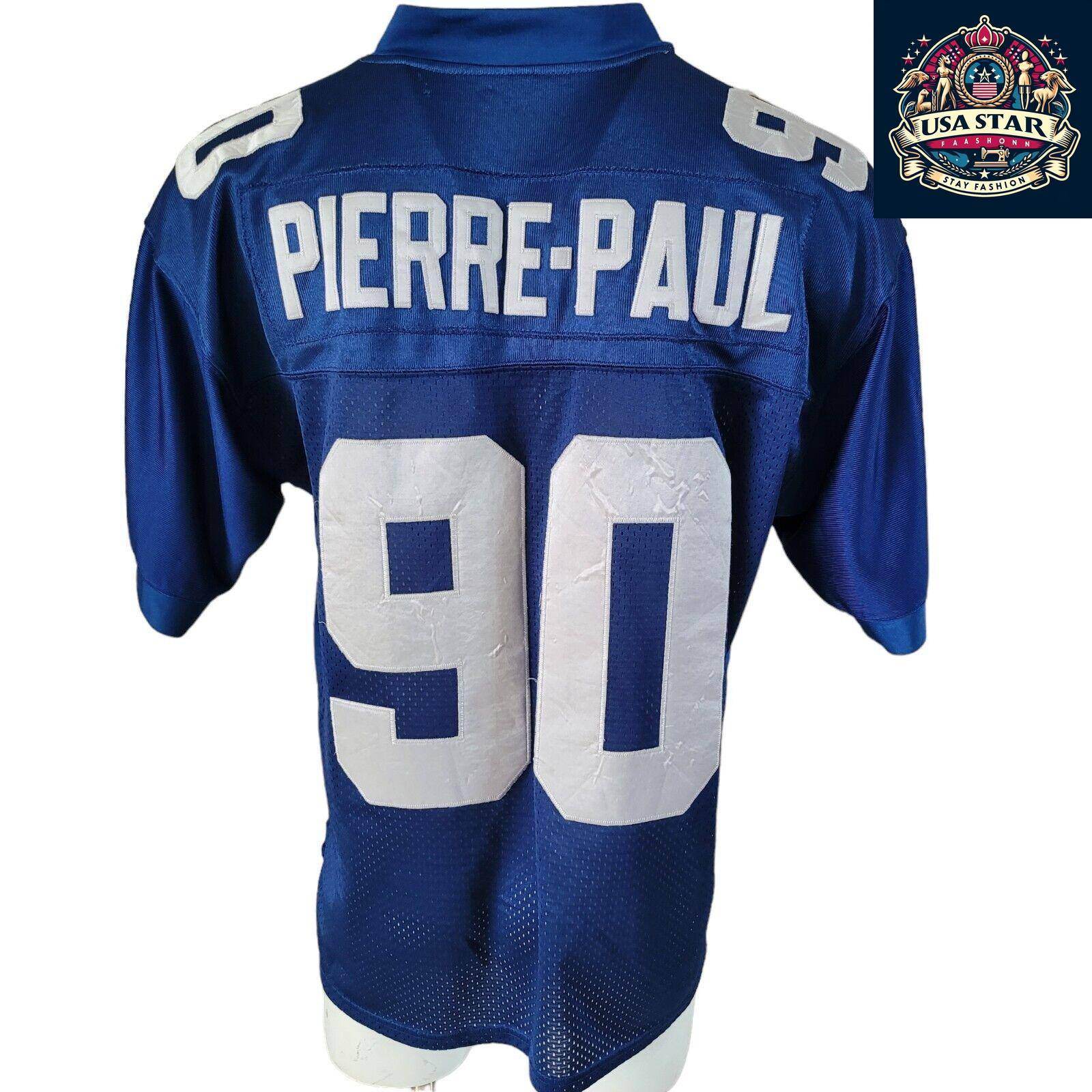 Reebok NFL Giants Jersey Jason Pierre - Paul Blue Size 50 with Moisture - Wicking Fabric - USASTARFASHION