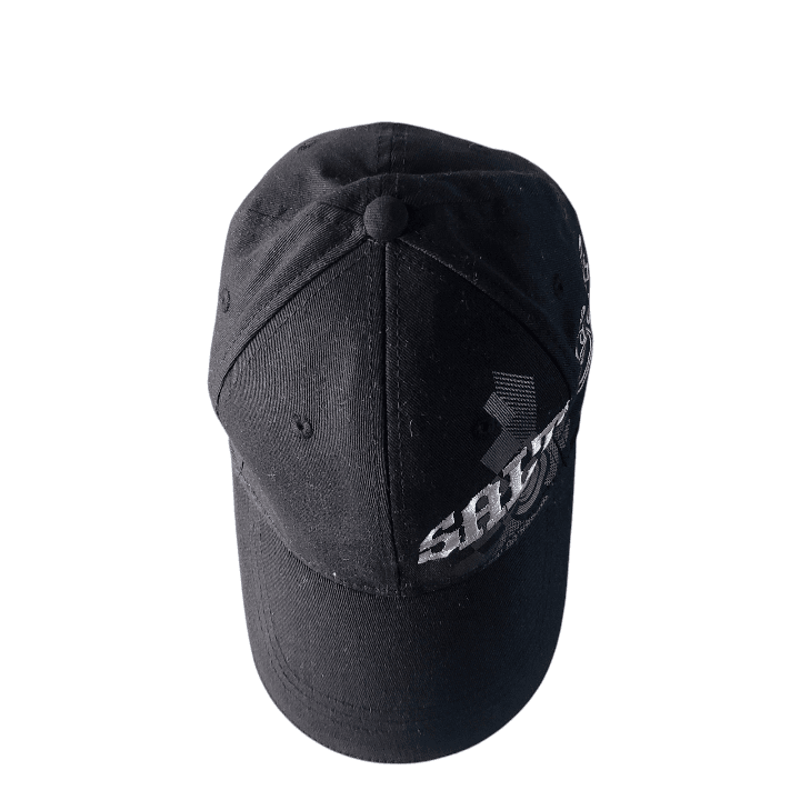 Saltrock Snapback Cap - Black Elastic - Fit With Embroidered Gothic Script Logo, One Size Fits Most - USASTARFASHION