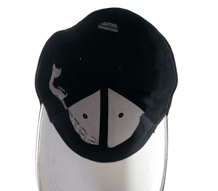 Saltrock Snapback Cap - Black Elastic - Fit With Embroidered Gothic Script Logo, One Size Fits Most - USASTARFASHION